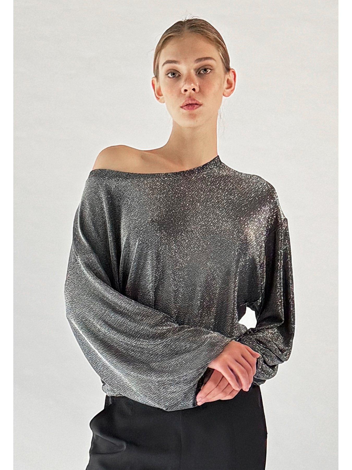 religion-off-the-shoulder-karla-top-in-slinky-metallic-jersey-greystillFront