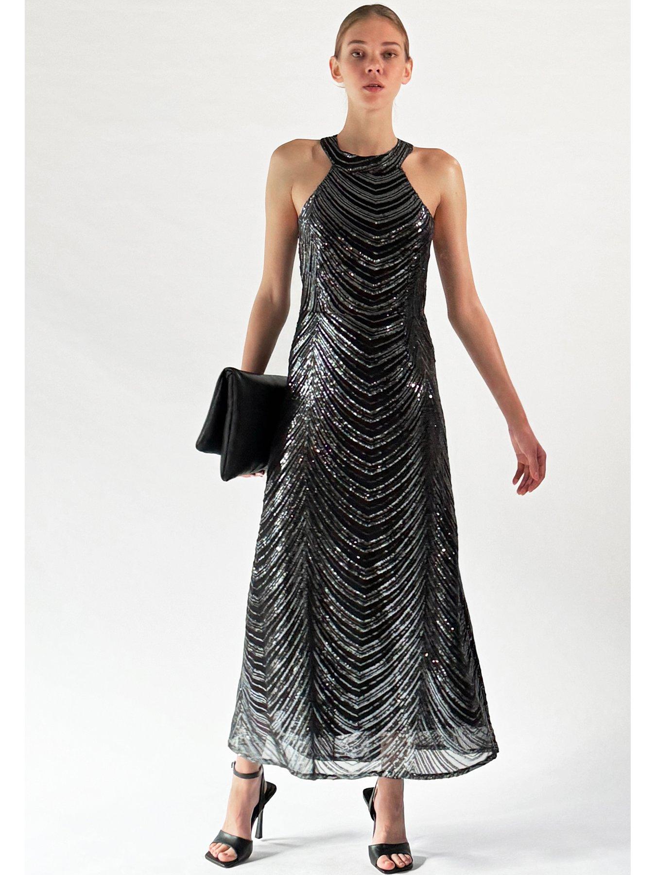 religion-halterneck-sequinnbspmaxi-dress-gunmetalnbspback