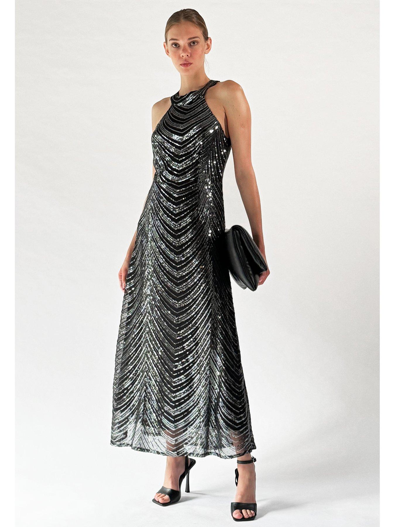 religion-halterneck-sequinnbspmaxi-dress-gunmetalnbspoutfit