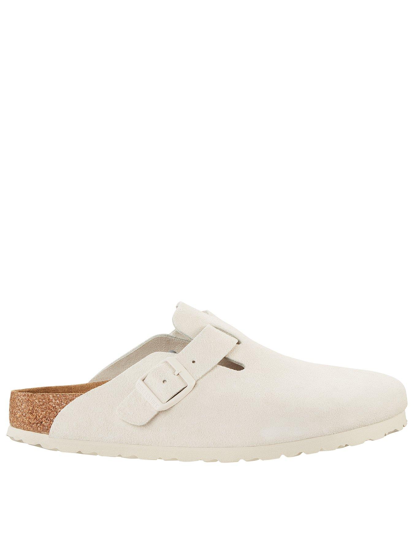 Image of Birkenstock Boston Suede Clogs - White