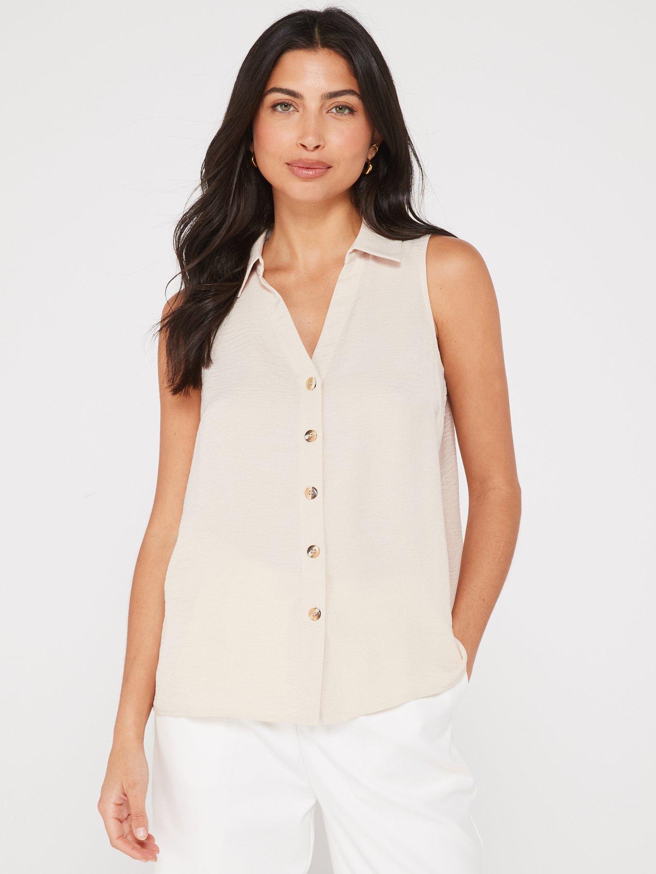 v-by-very-collared-button-through-blouse-natural