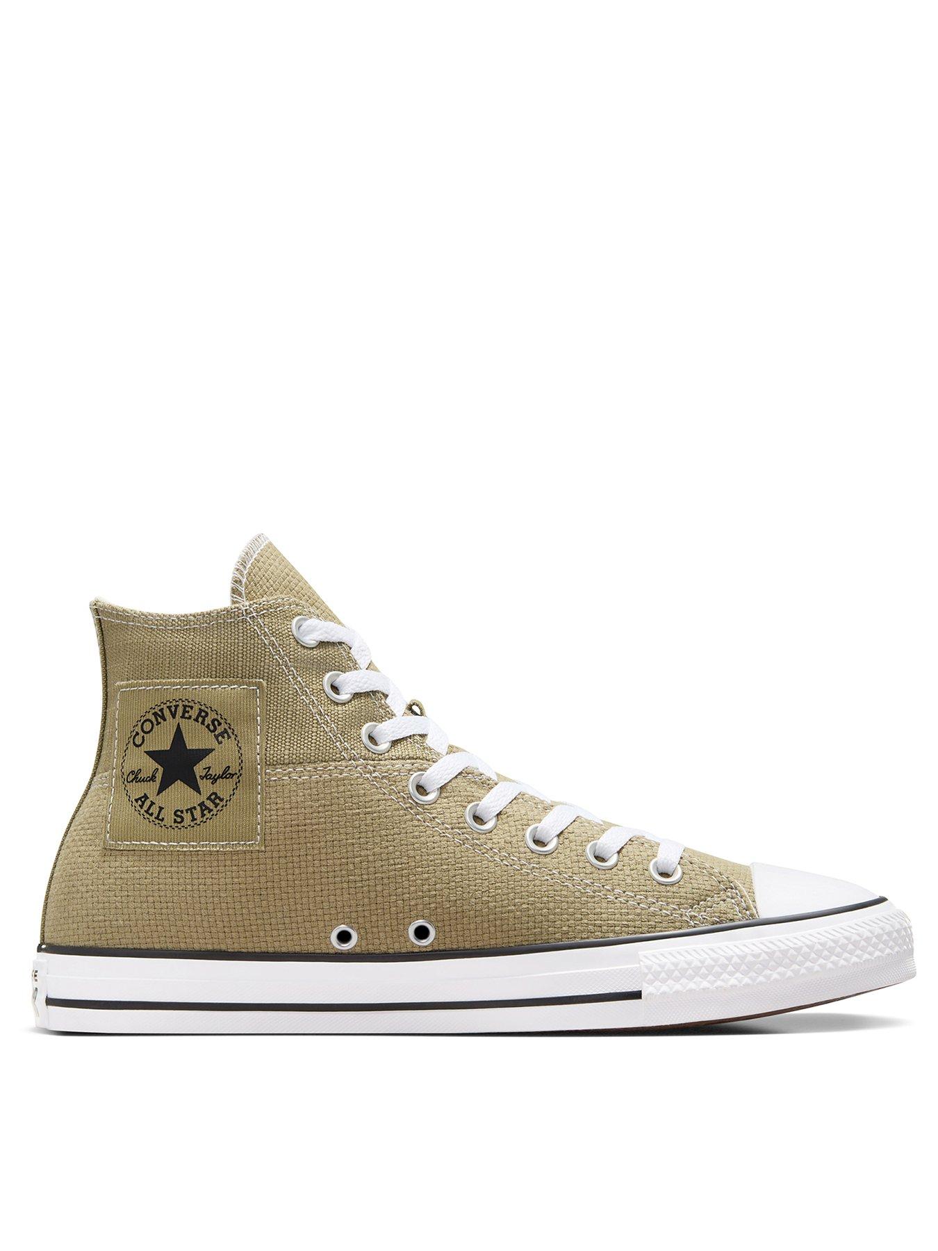 Khaki high top converse best sale