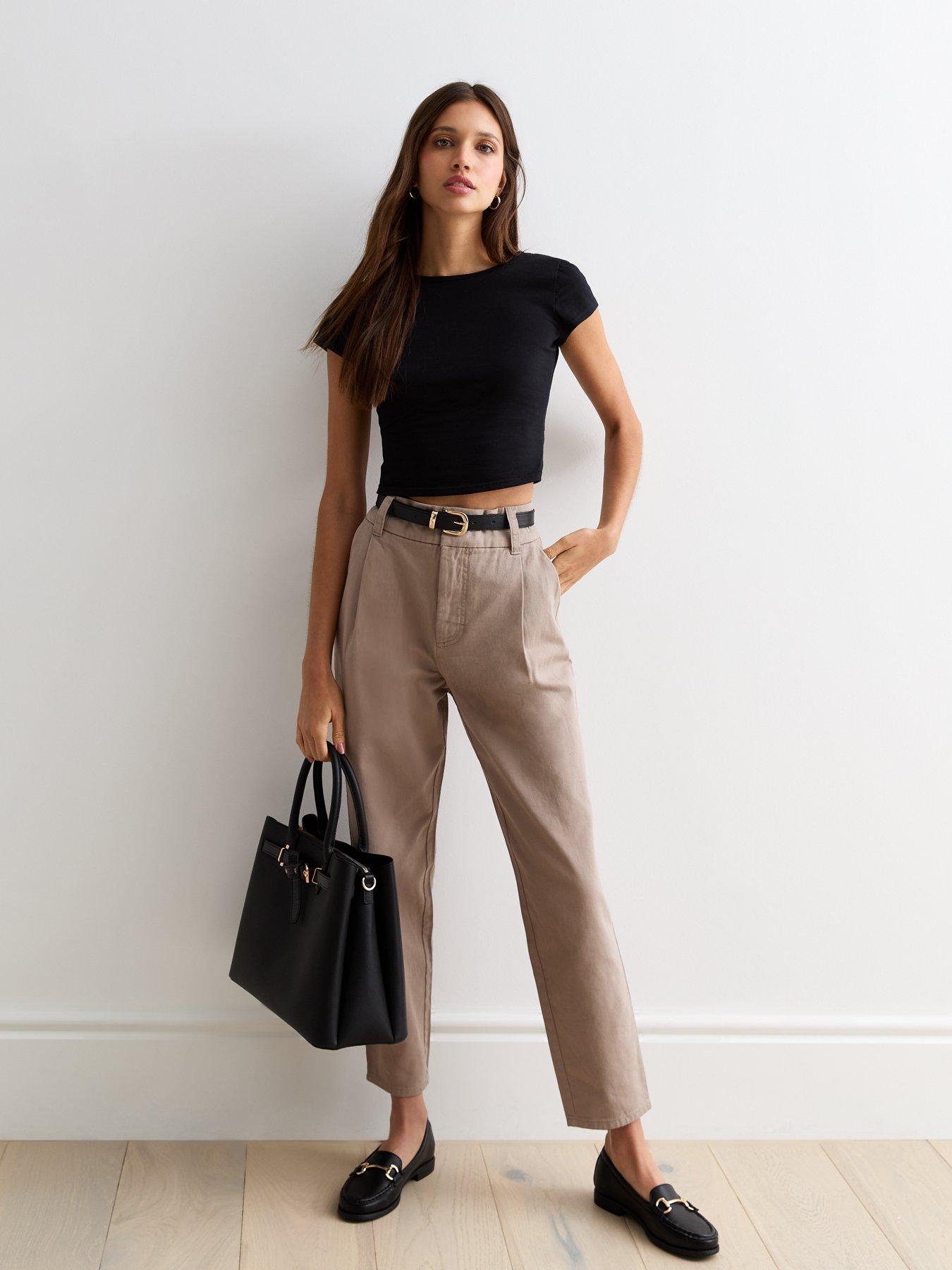 new-look-mink-high-waist-tapered-cotton-trousers