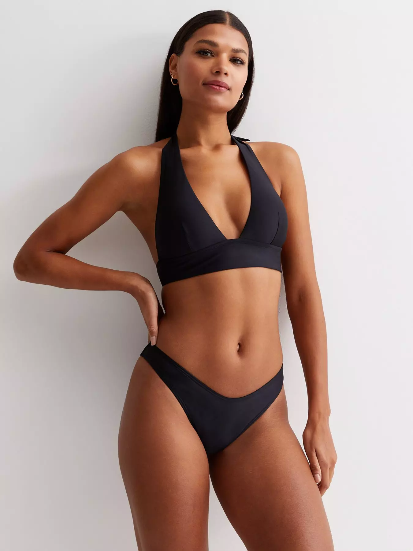 Black Wrap Front Shapewear Bikini Bottoms