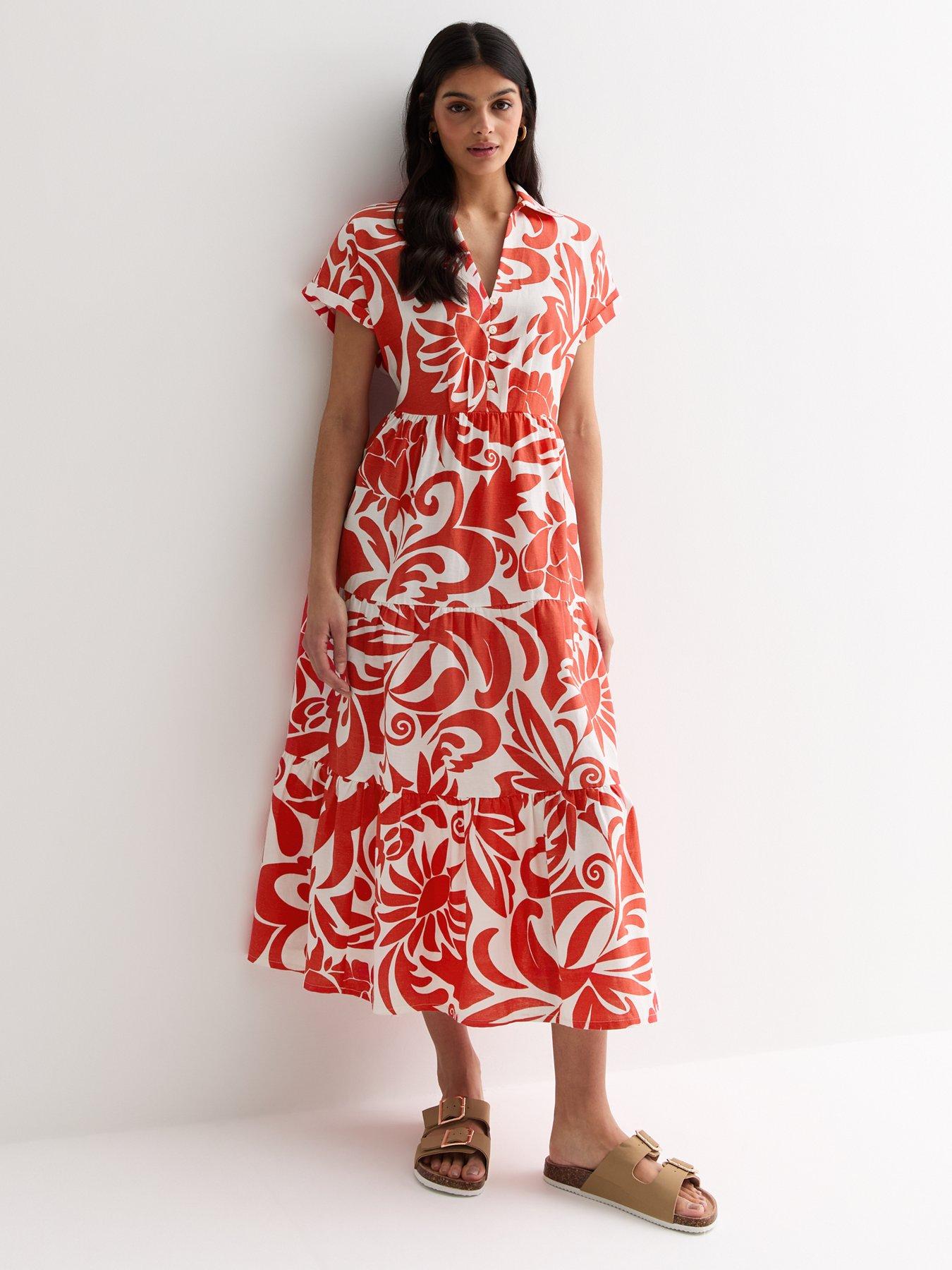 new-look-red-floral-tiered-midi-dressfront