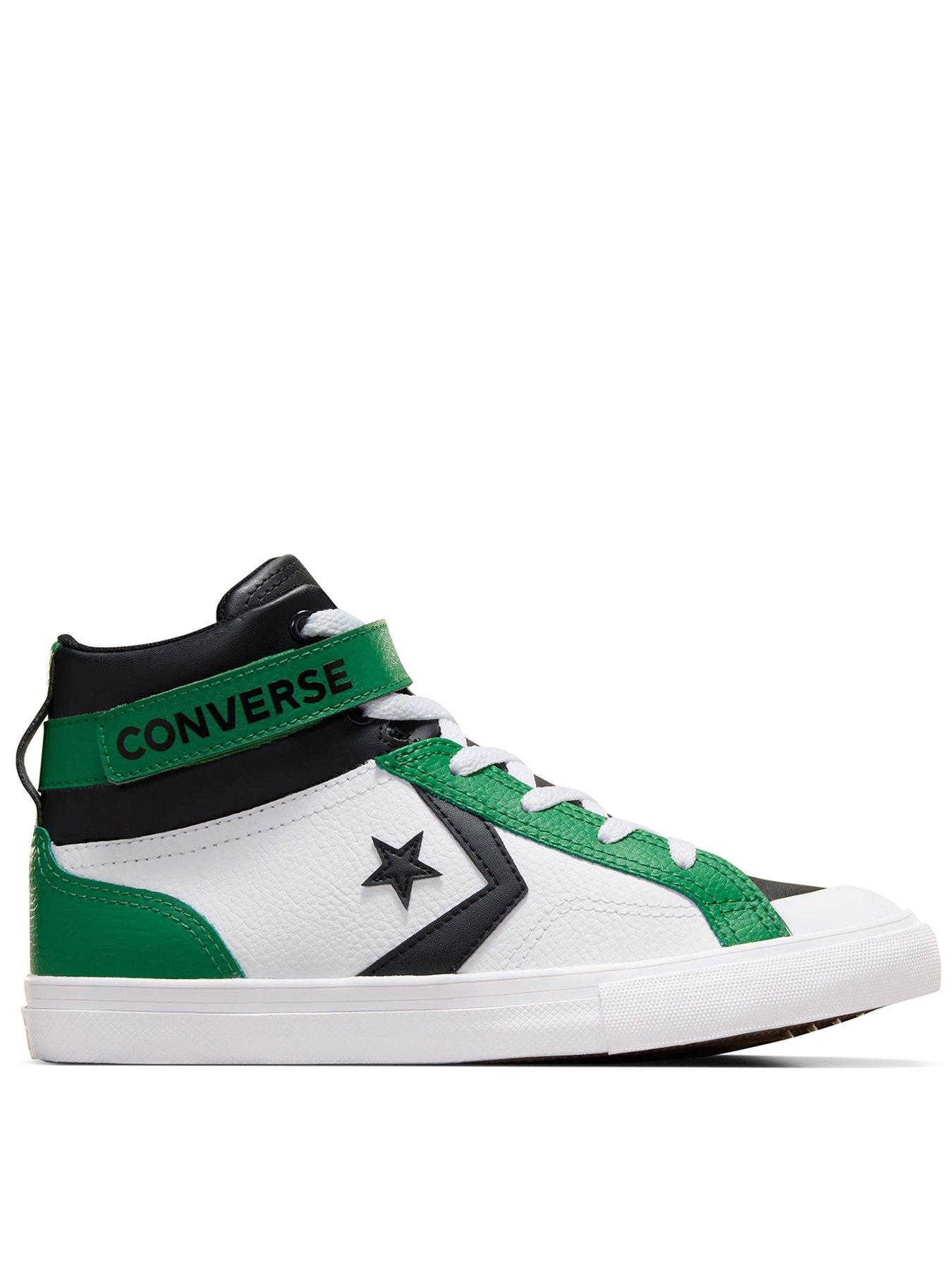 converse-junior-boys-pro-blaze-strap-home-team-high-tops-trainers-whitegreen