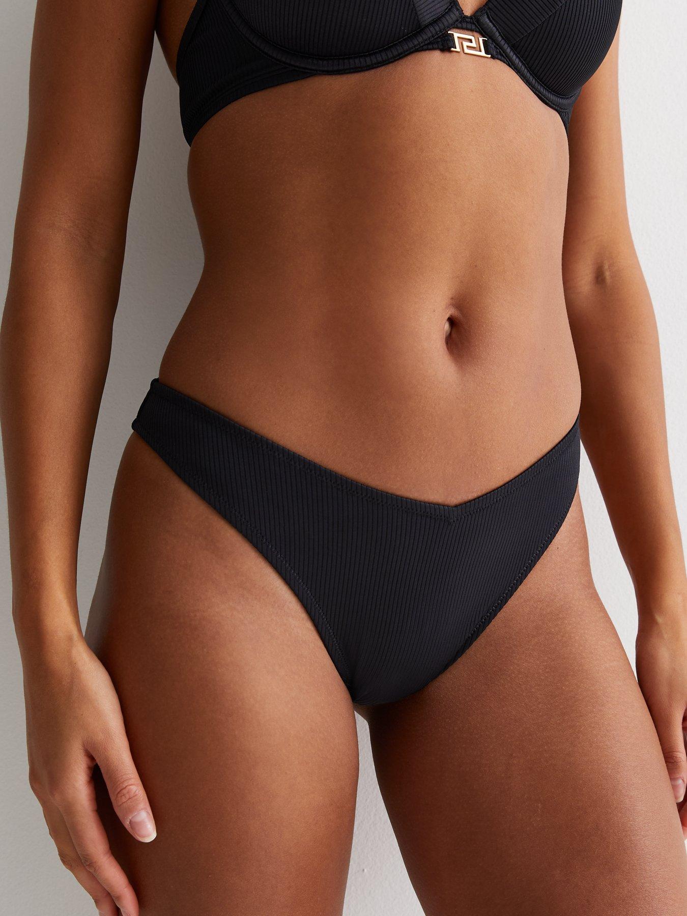 new-look-black-ribbed-v-front-bikini-bottoms