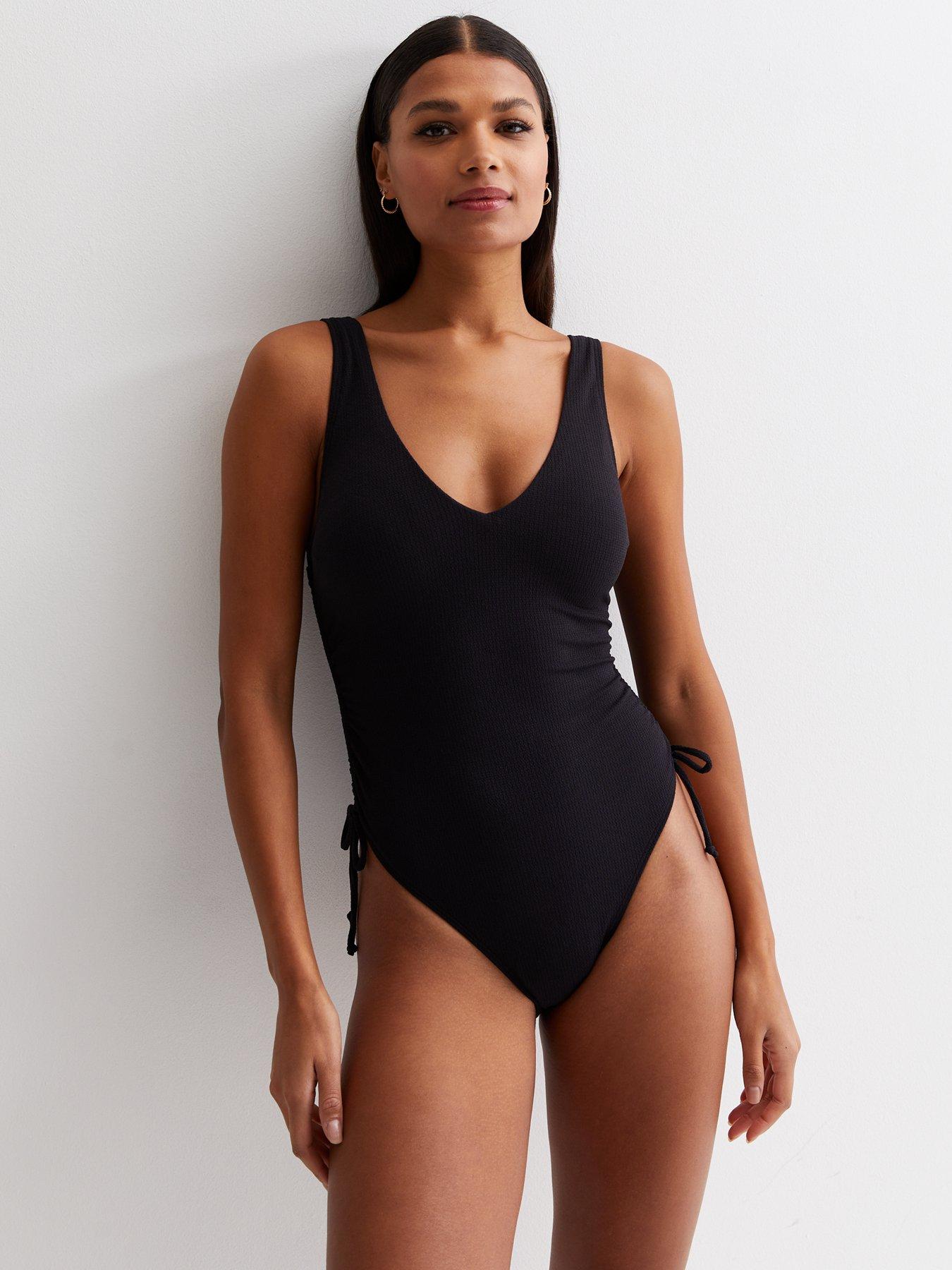 new-look-black-ruched-side-swimsuit