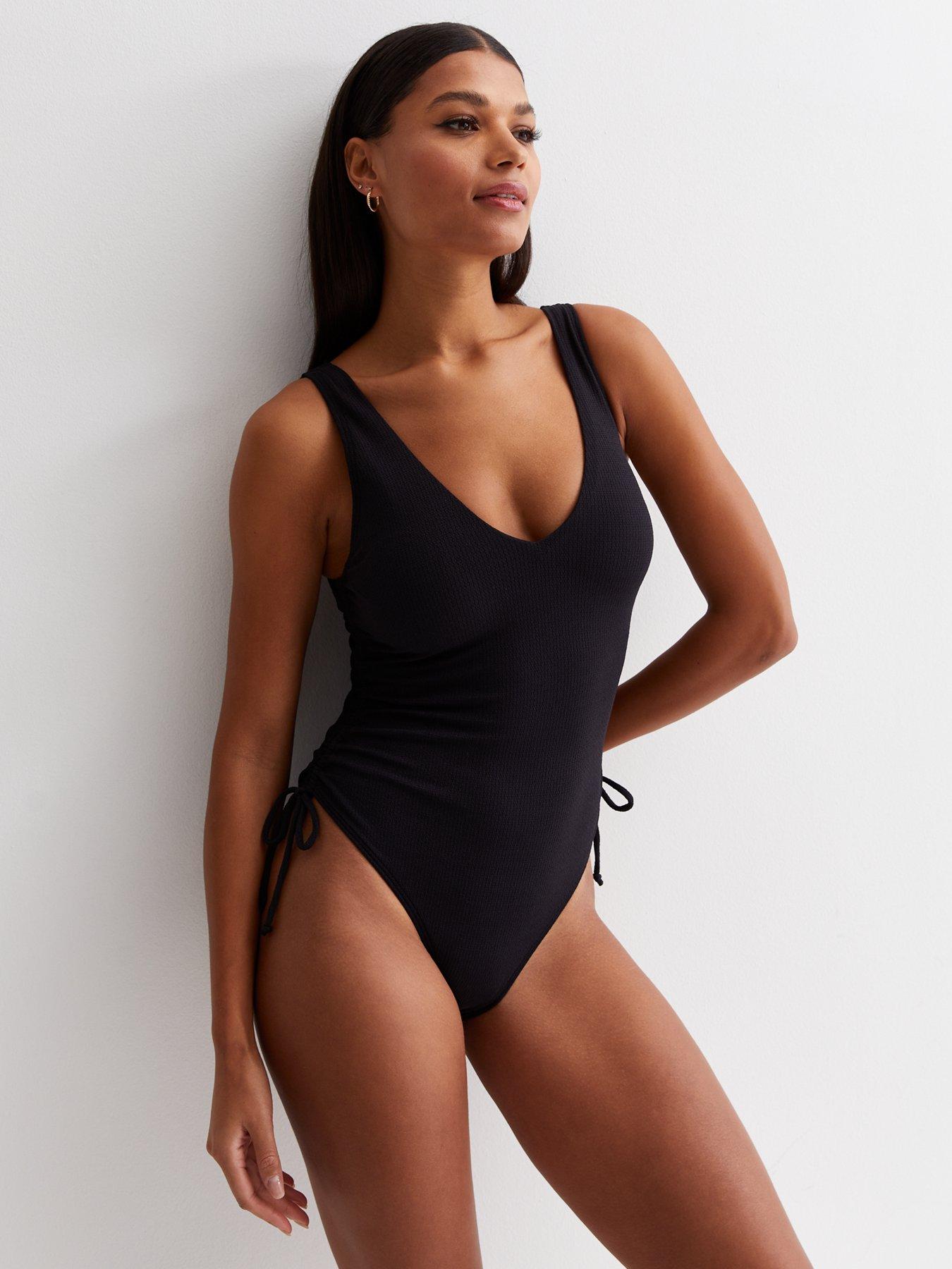 new-look-black-ruched-side-swimsuitback