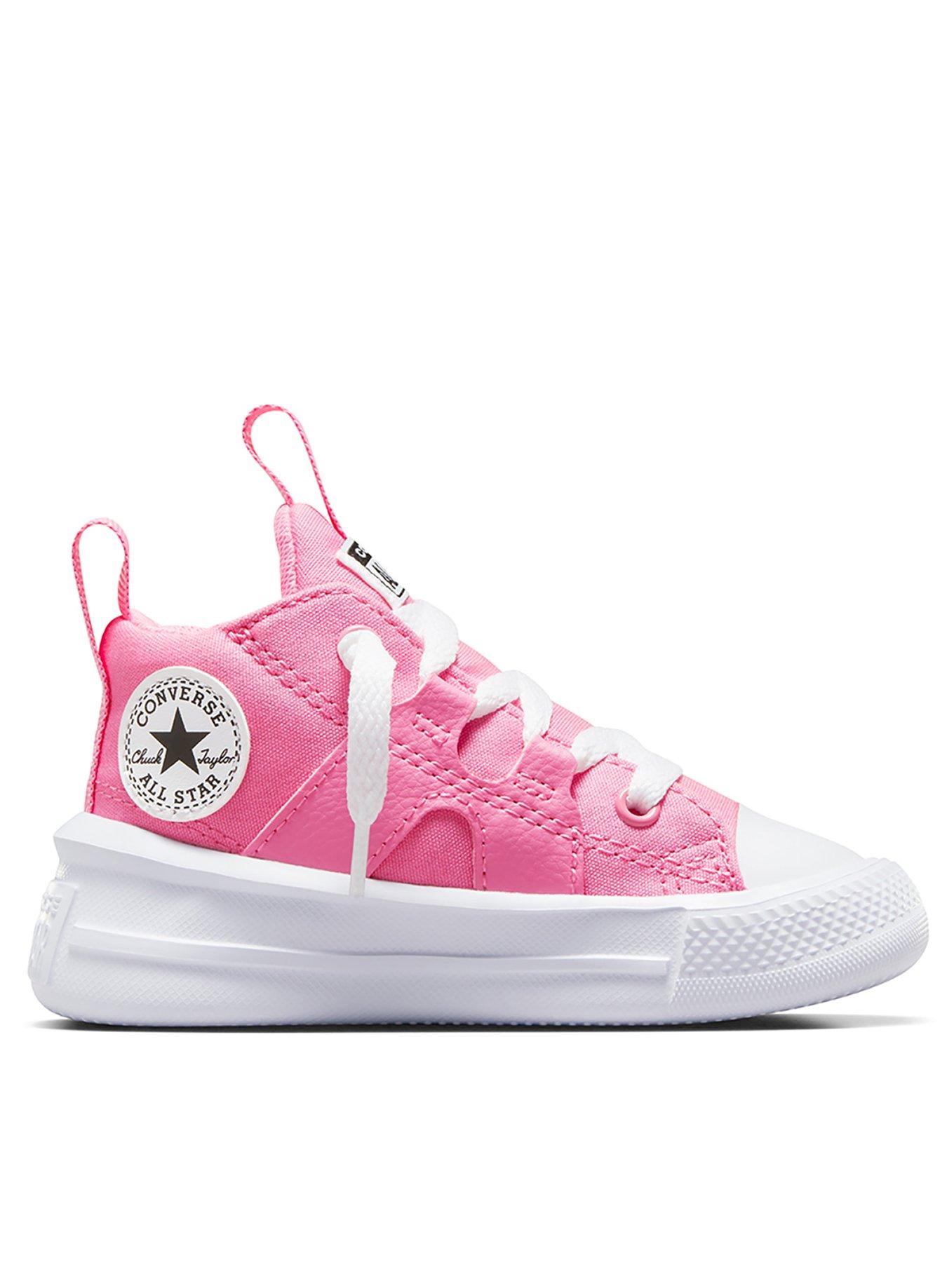 Converse pale pink big deals eyelets glitter ox trainers