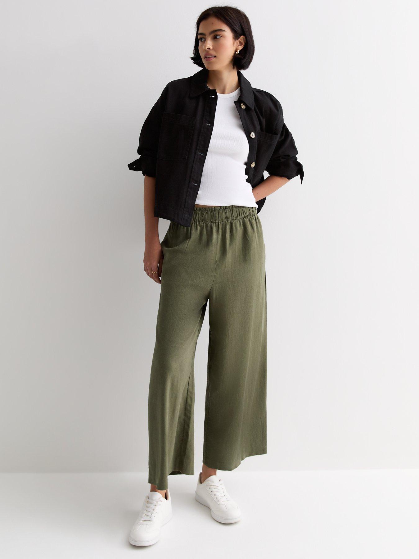 new-look-khaki-linen-blend-crop-wide-leg-trousersback