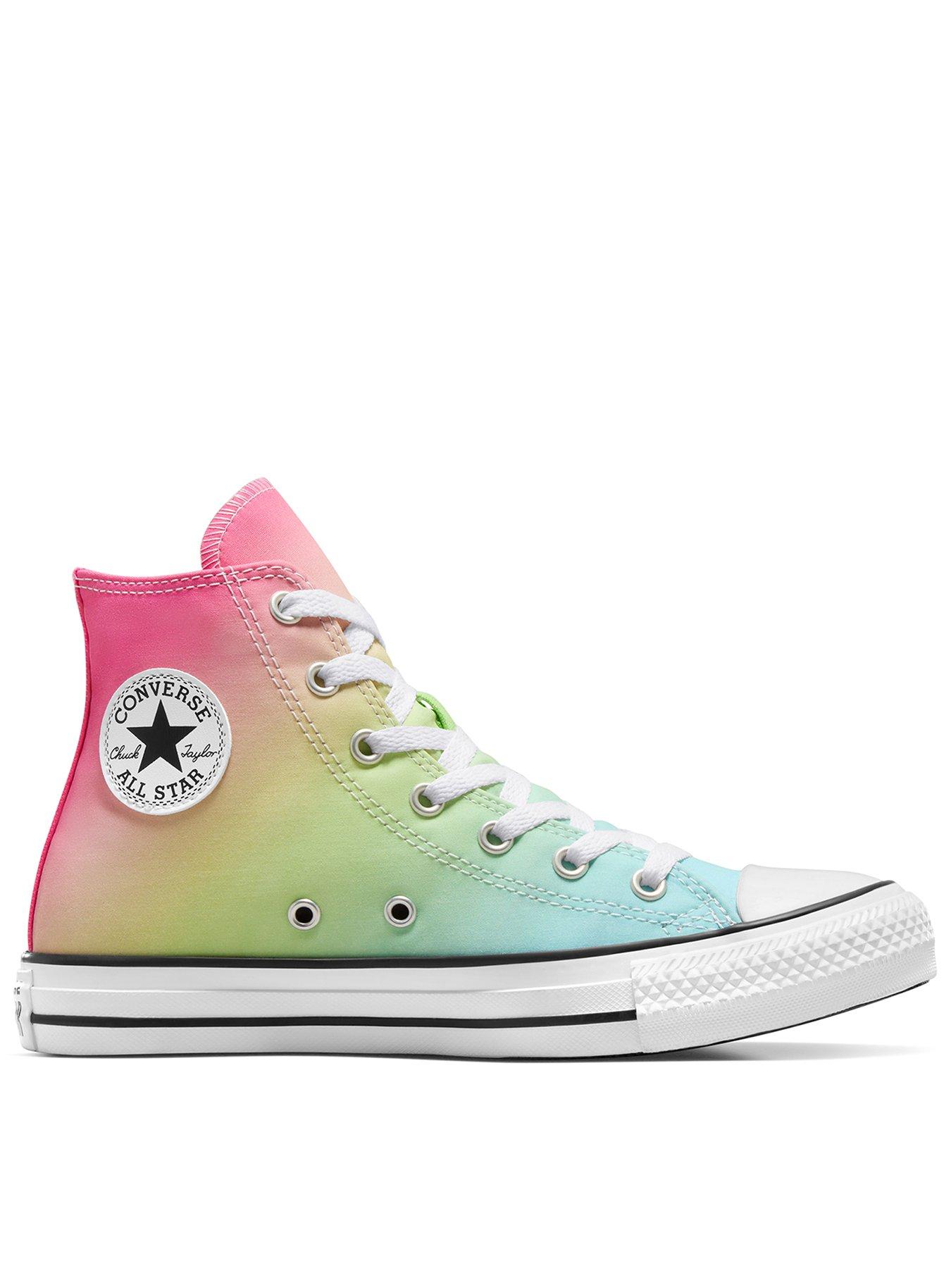 Converse Junior Girls Hyper Brights High Tops Trainers Turquoise Pink Very Ireland