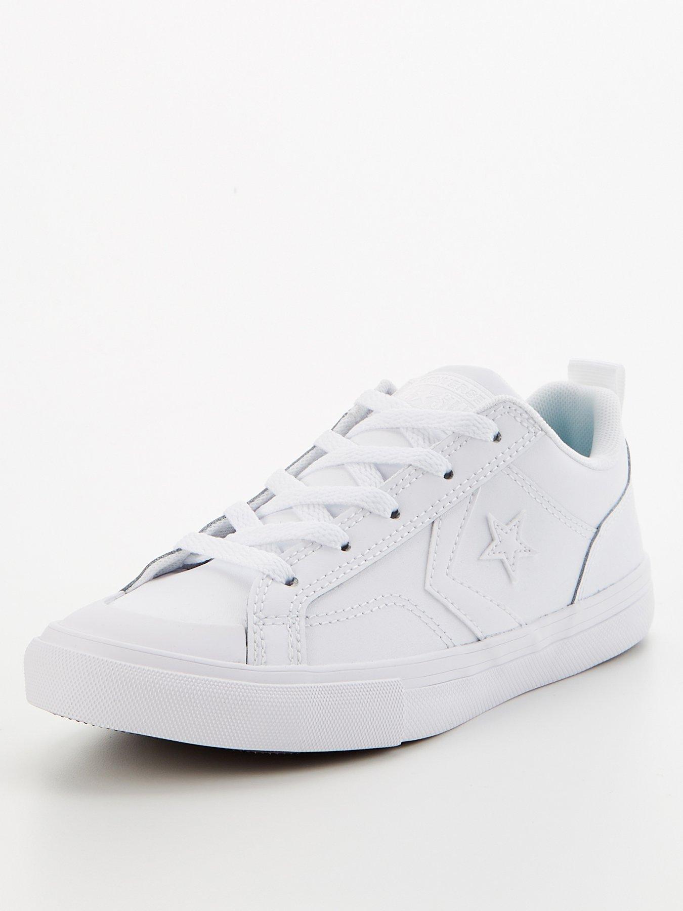 converse-junior-boys-pro-blaze-strap-foundational-leather-ox-trainers-whitewhitestillFront