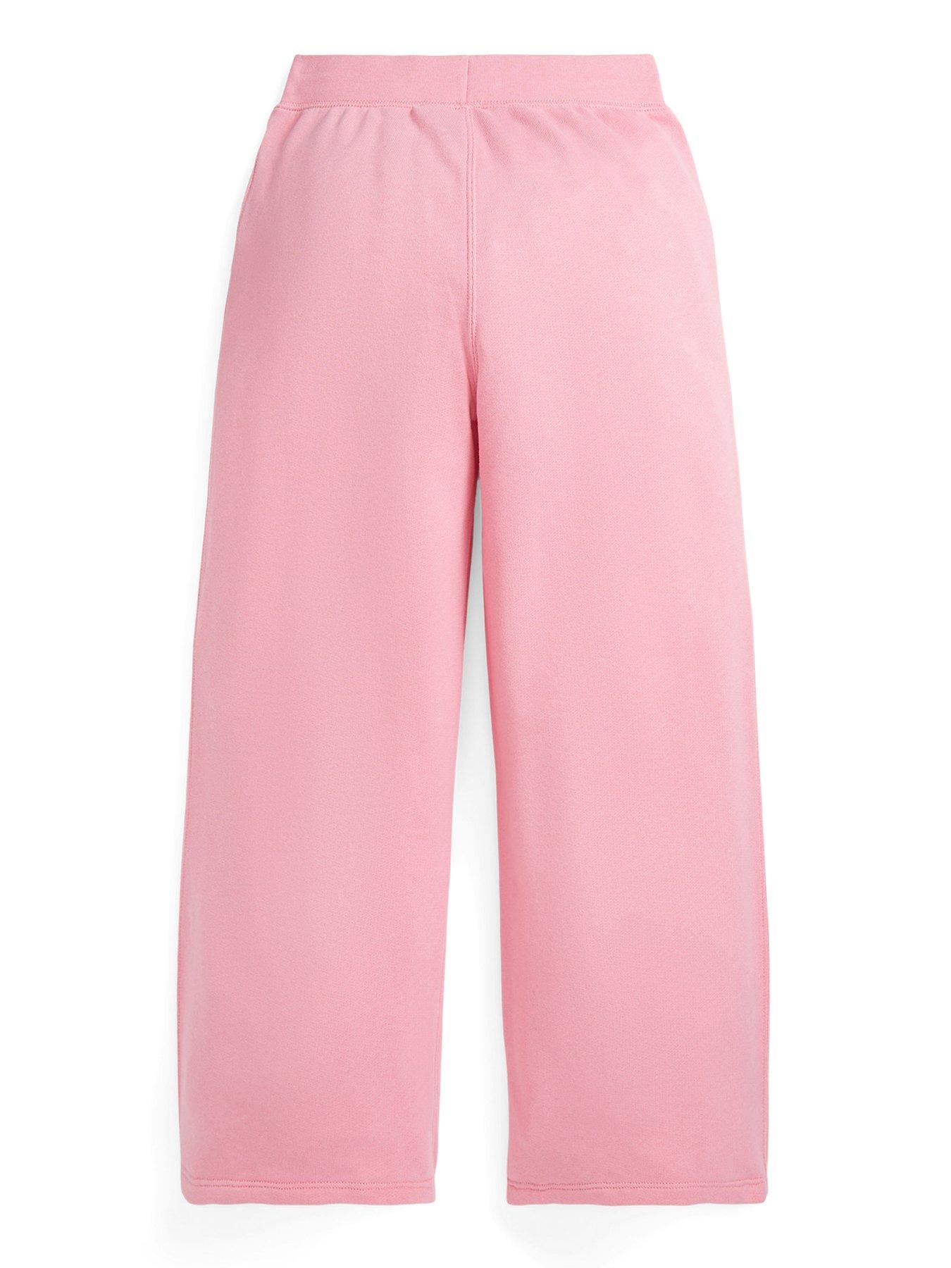 Image 2 of 2 of Polo Ralph Lauren Girls Wide Leg Jog Pants - Florida Pink