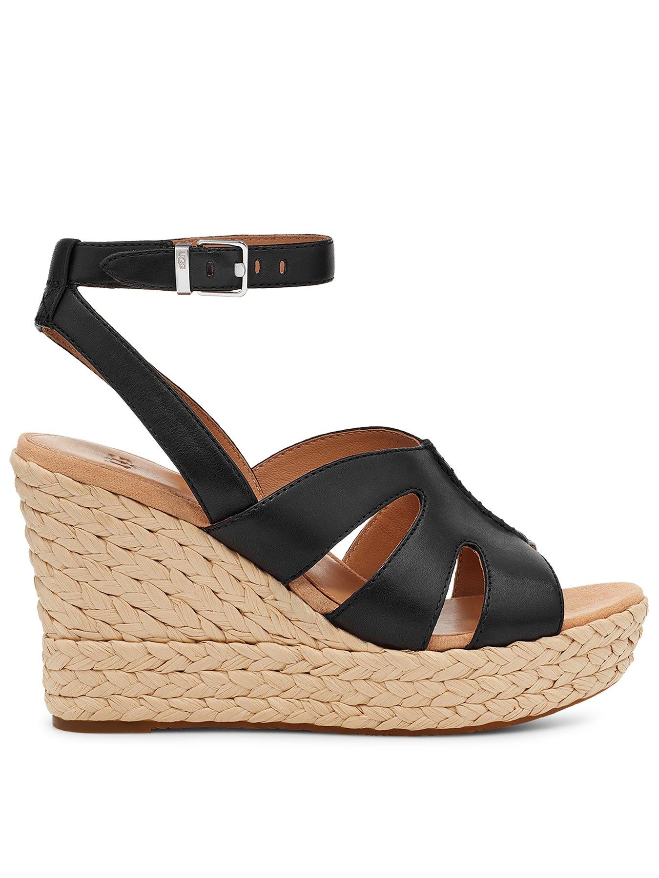 ugg-ugg-careena-wedge-sandal-black-leatherfront