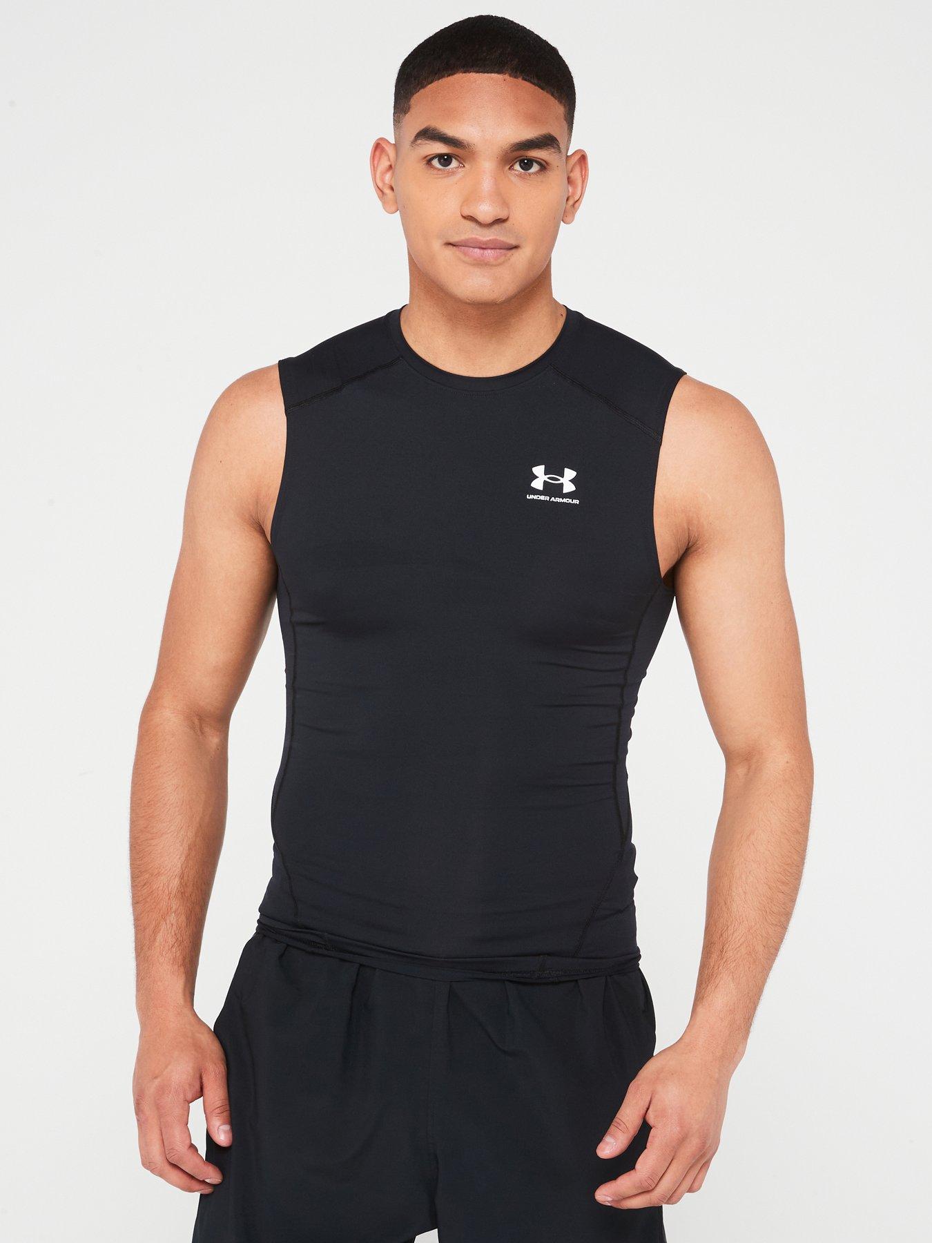Image 1 of 5 of UNDER ARMOUR Men's Training Heat Gear Compression Top - Black/White