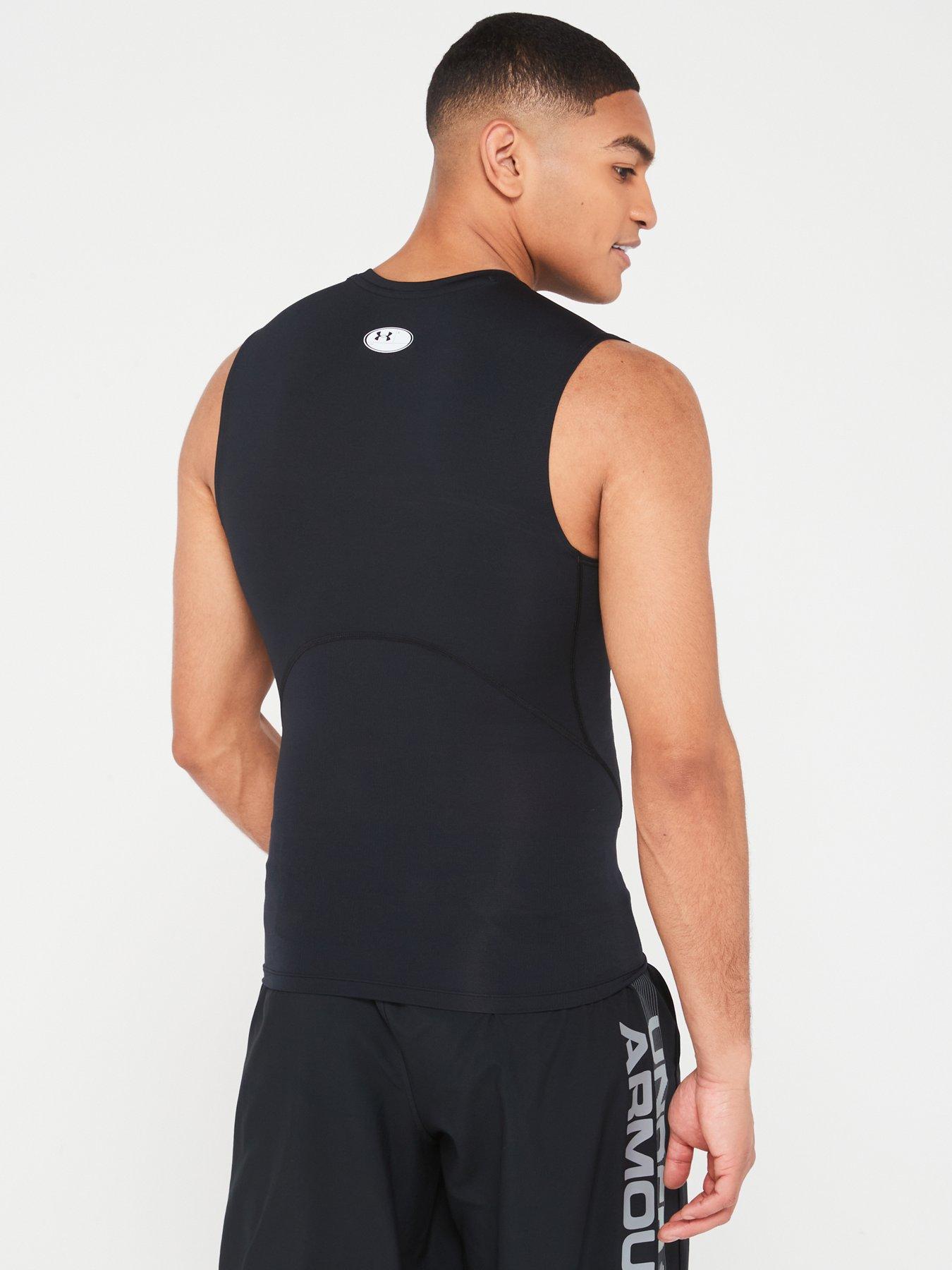 Image 2 of 5 of UNDER ARMOUR Men's Training Heat Gear Compression Top - Black/White