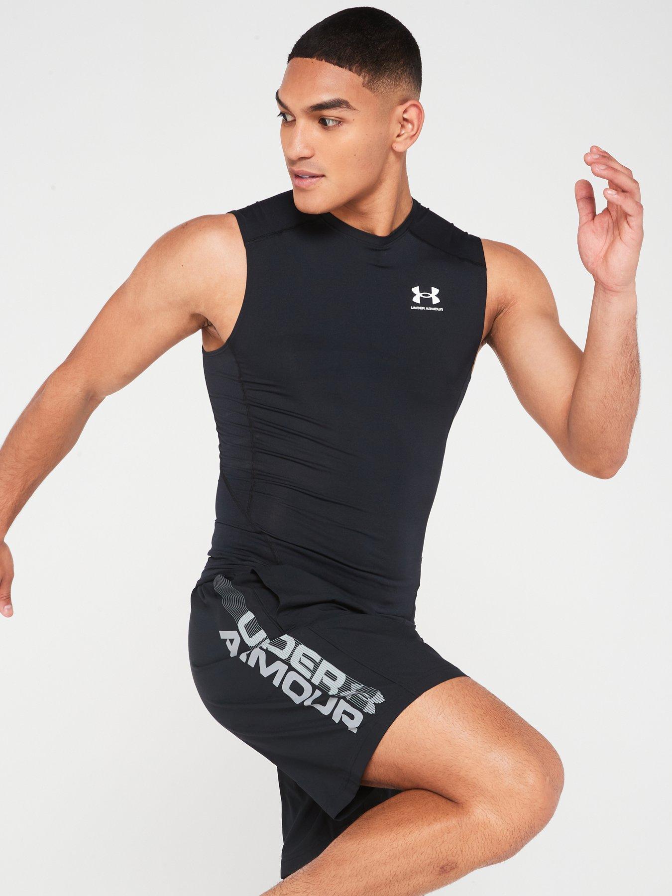 Image 4 of 5 of UNDER ARMOUR Men's Training Heat Gear Compression Top - Black/White