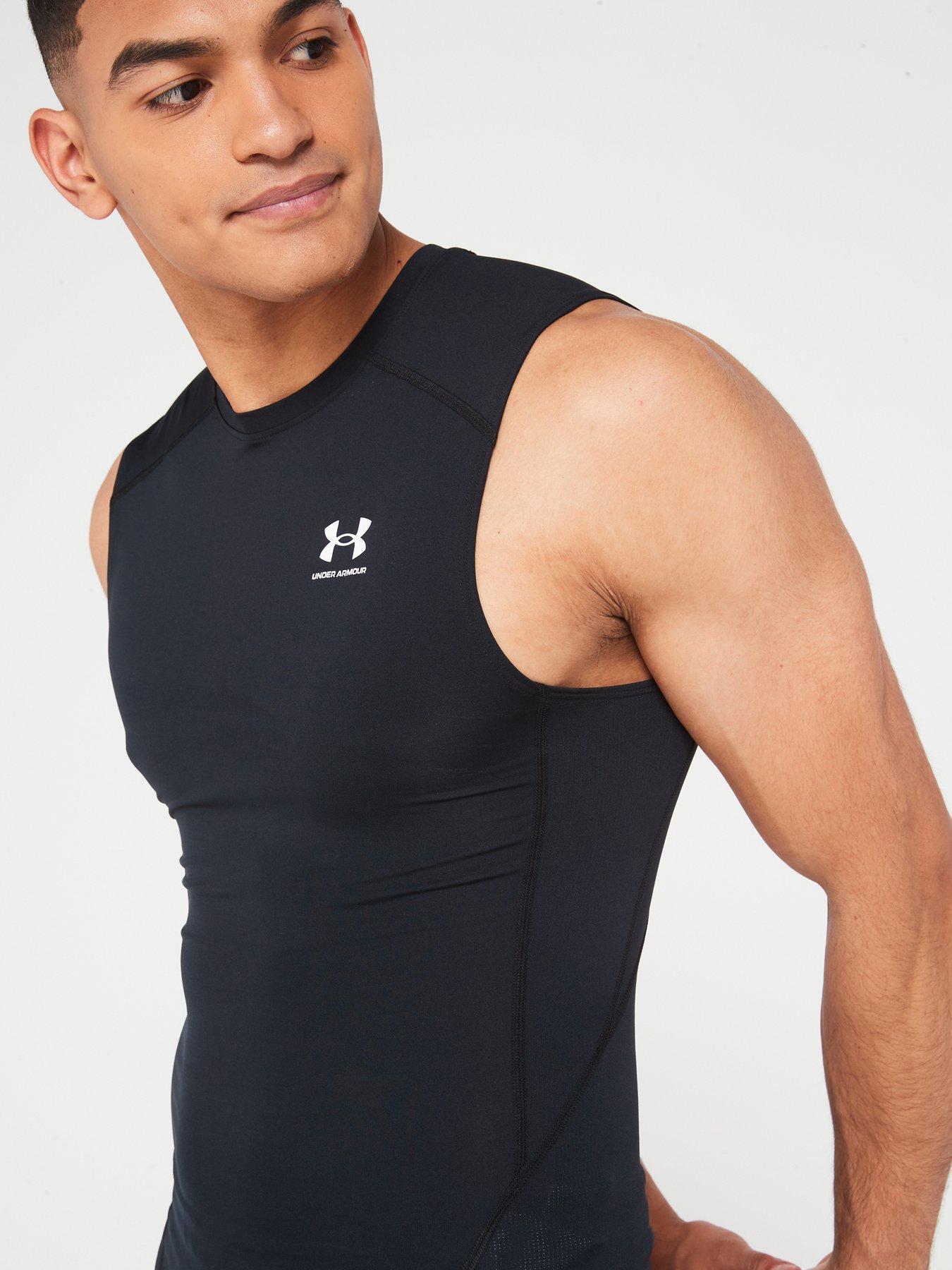 Image 5 of 5 of UNDER ARMOUR Men's Training Heat Gear Compression Top - Black/White