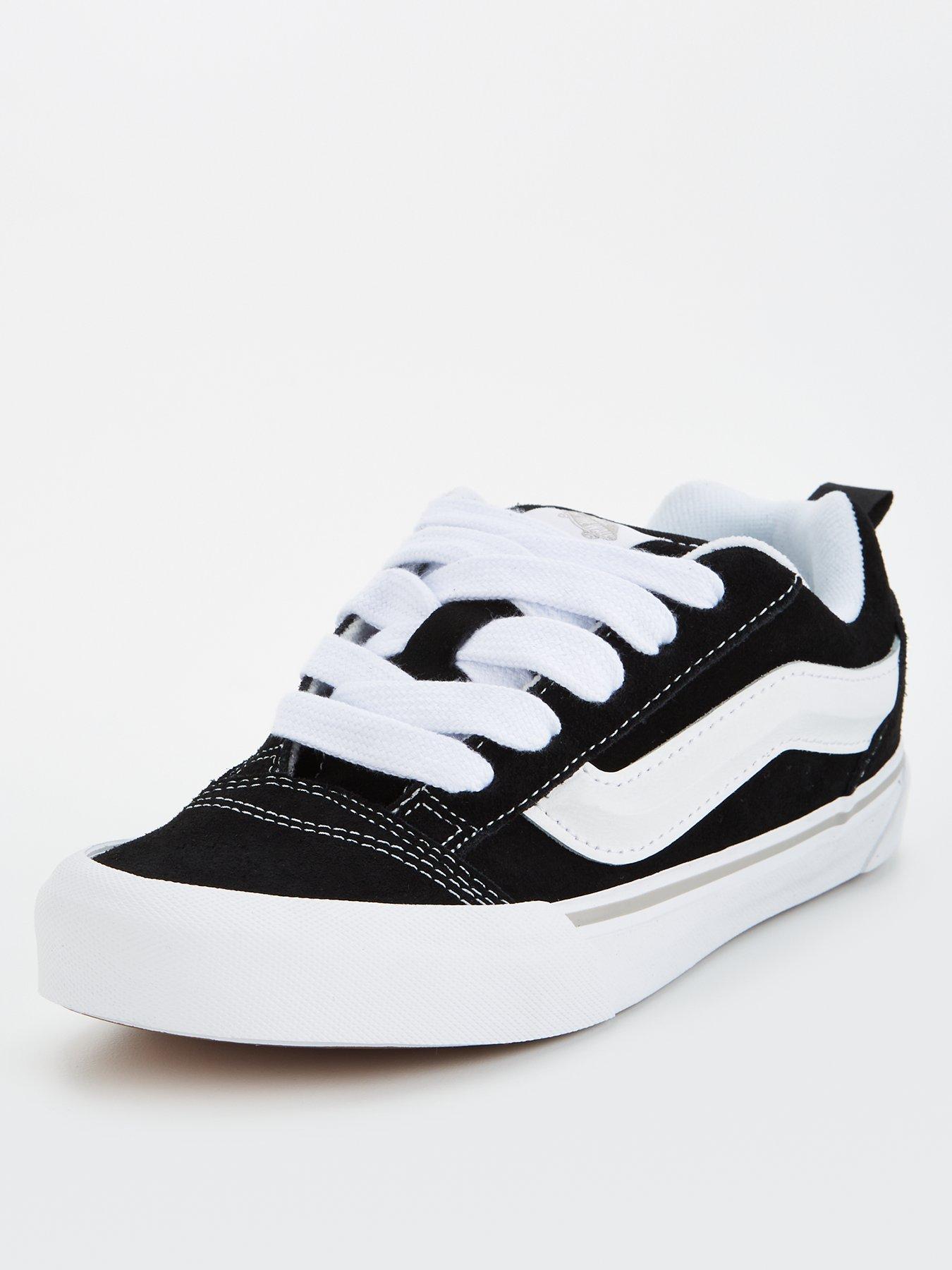 vans-junior-boys-knu-skool-trainers-blackwhitestillFront