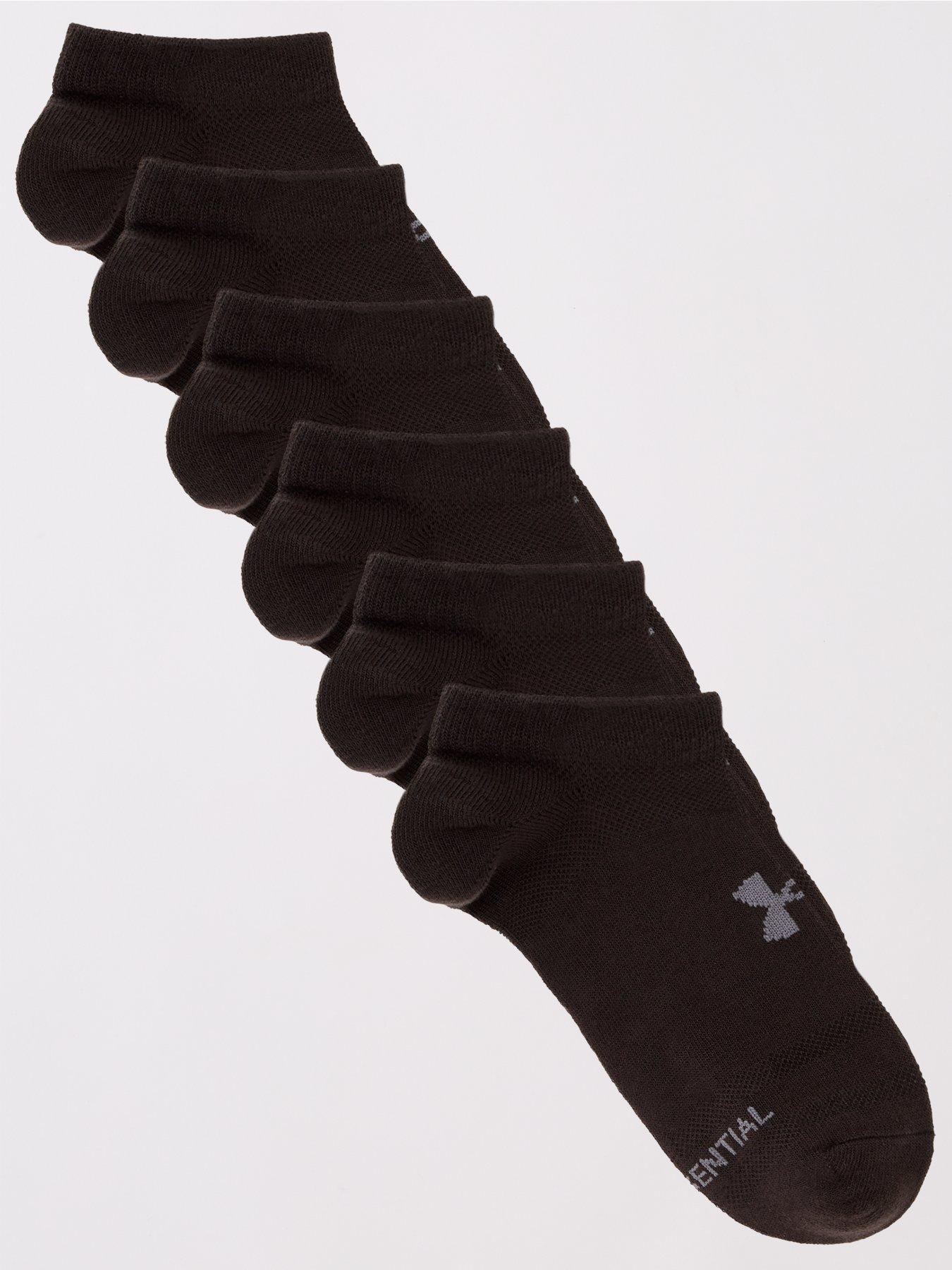 UNDER ARMOUR 6 Pack of Men's Essential No Show Socks - Black/Grey