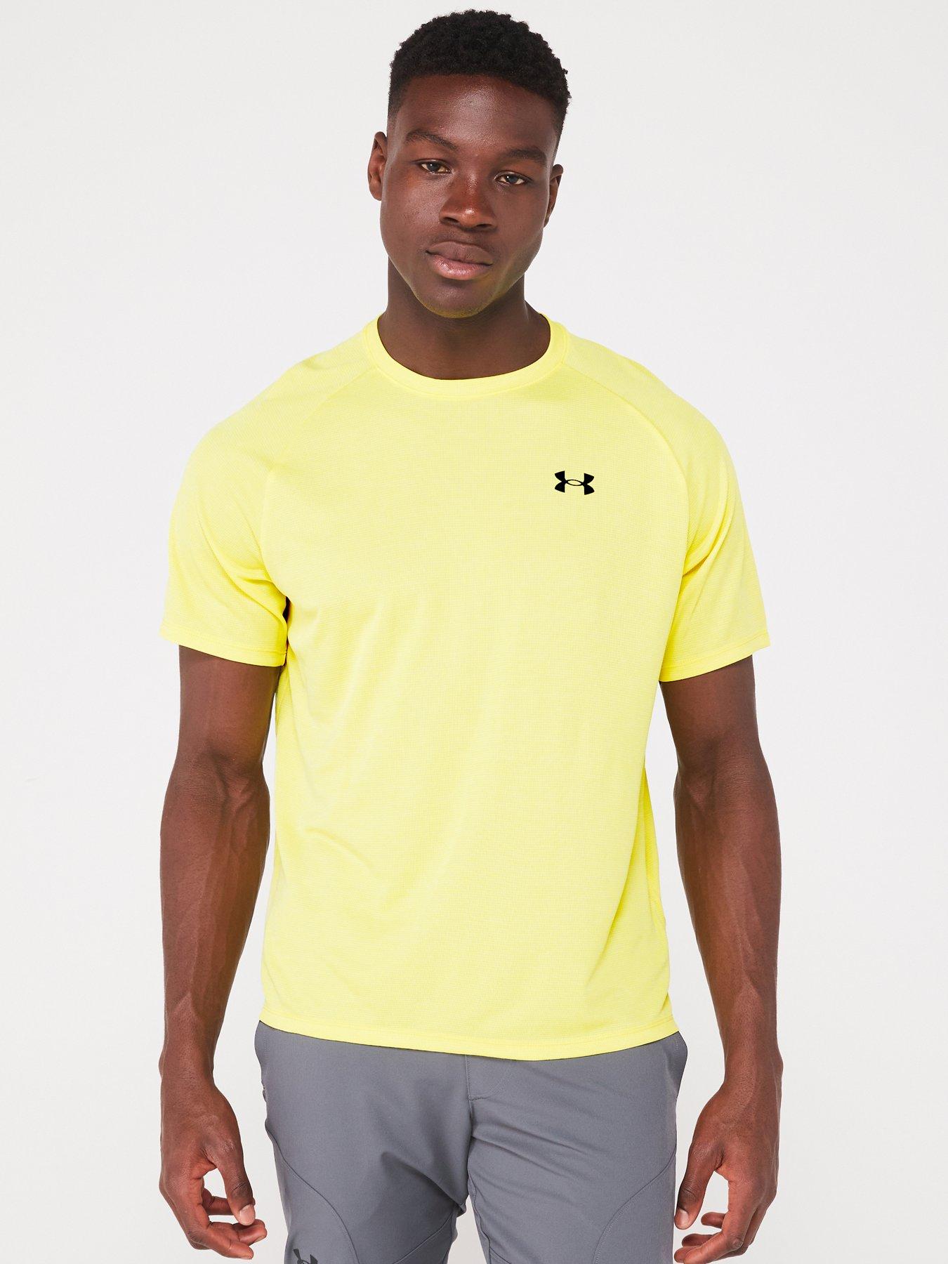 undefined Mens Training Ua Tech Textured  T-shirt - Yellow/black