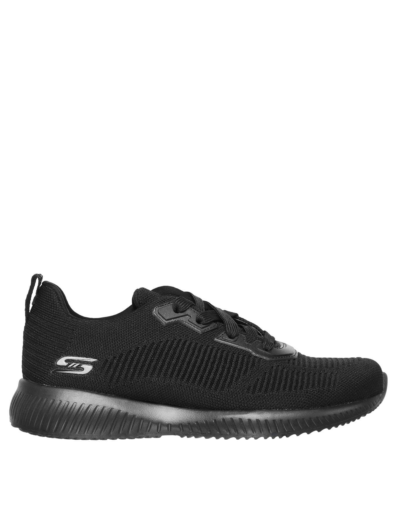 skechers-wide-fit-bobs-squad-lace-up-monochromatic-engineered-knit-with-memory-foam-black