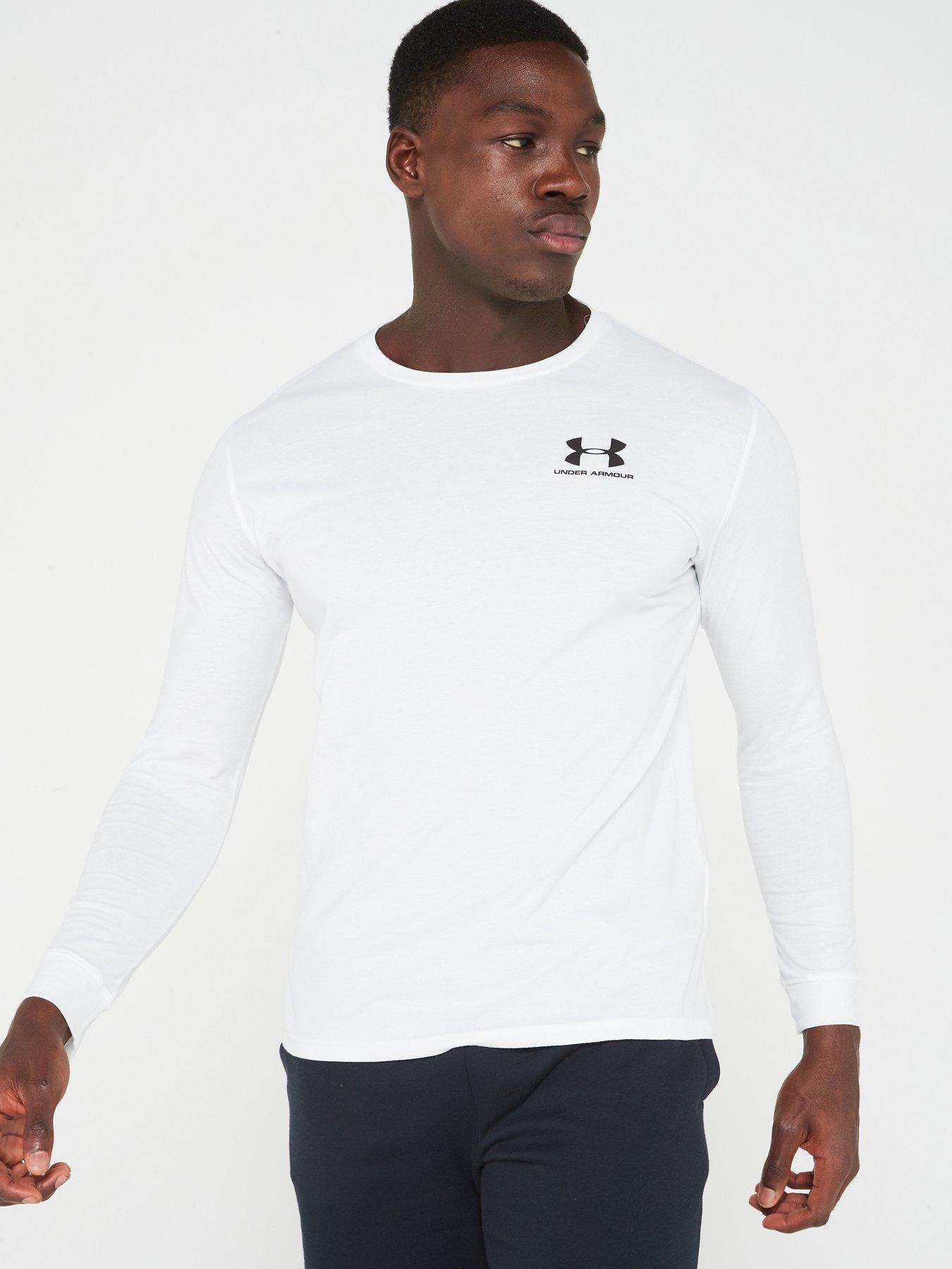 UNDER ARMOUR Men's Training Sportstyle Left Chest Logo Long Sleeve T-Shirt - White/Black