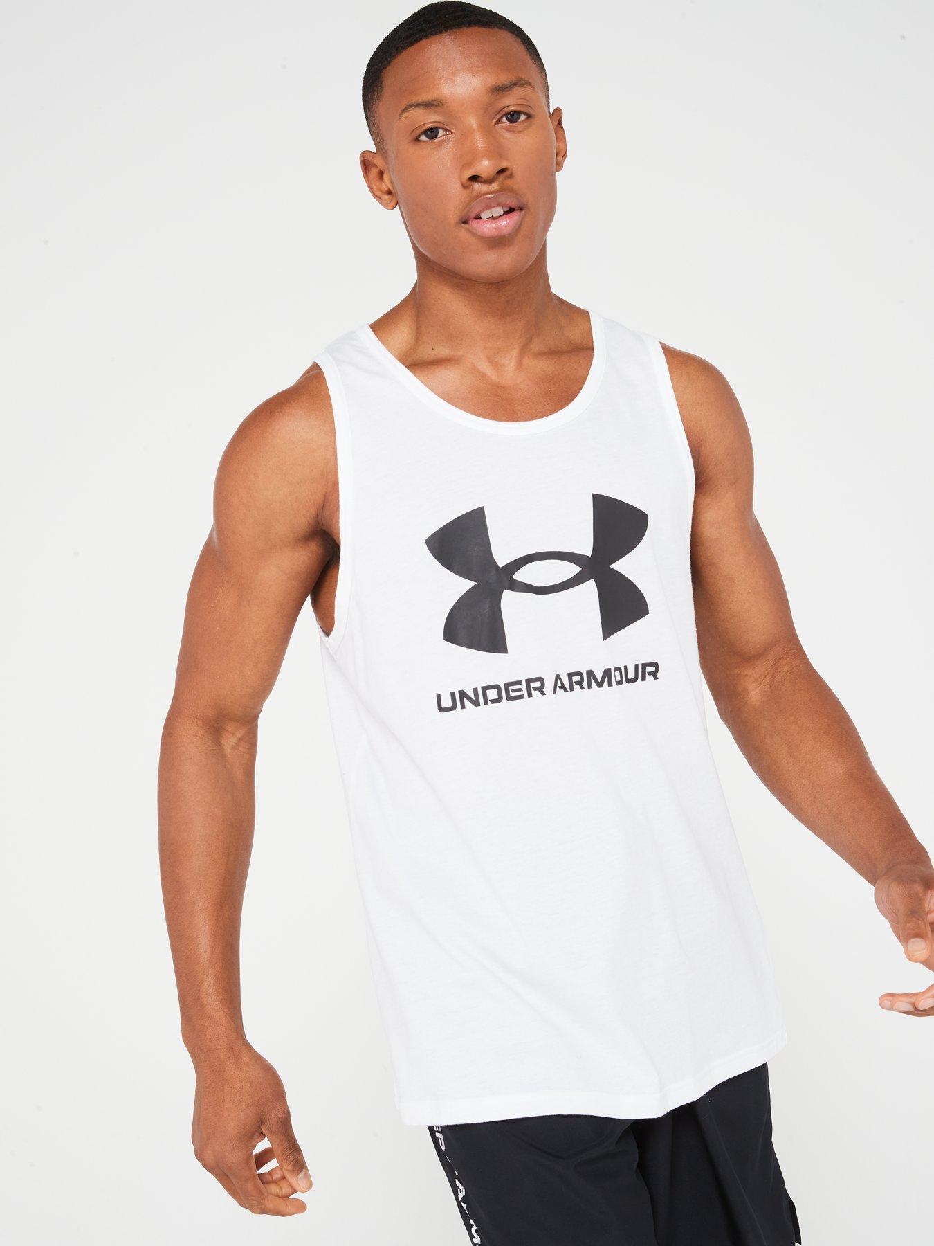UNDER ARMOUR Men's Training Sportstyle Logo Tank White/Black