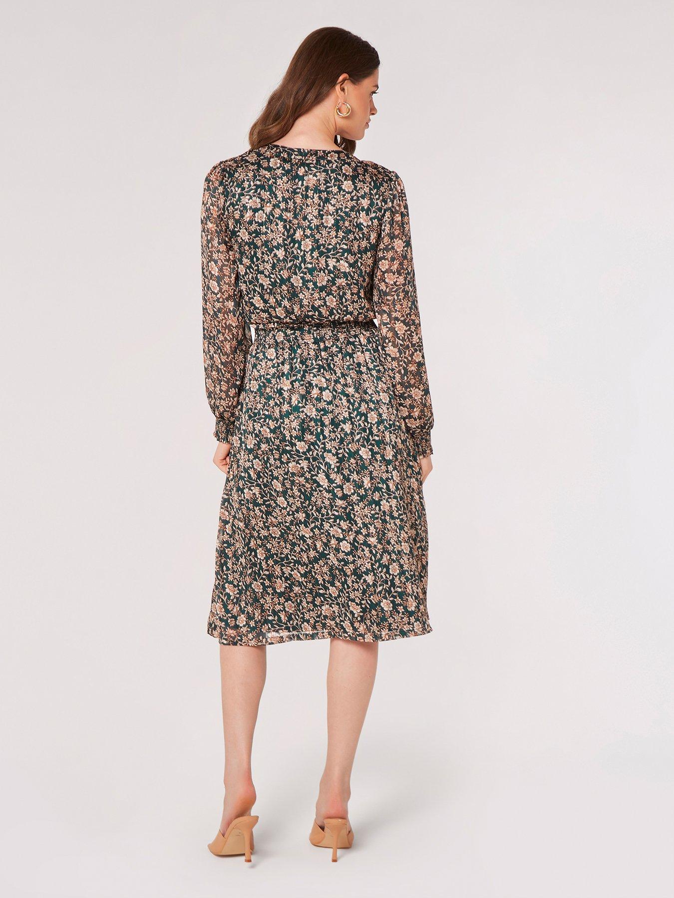 apricot-illustrated-floral-lurex-midi-dressoutfit