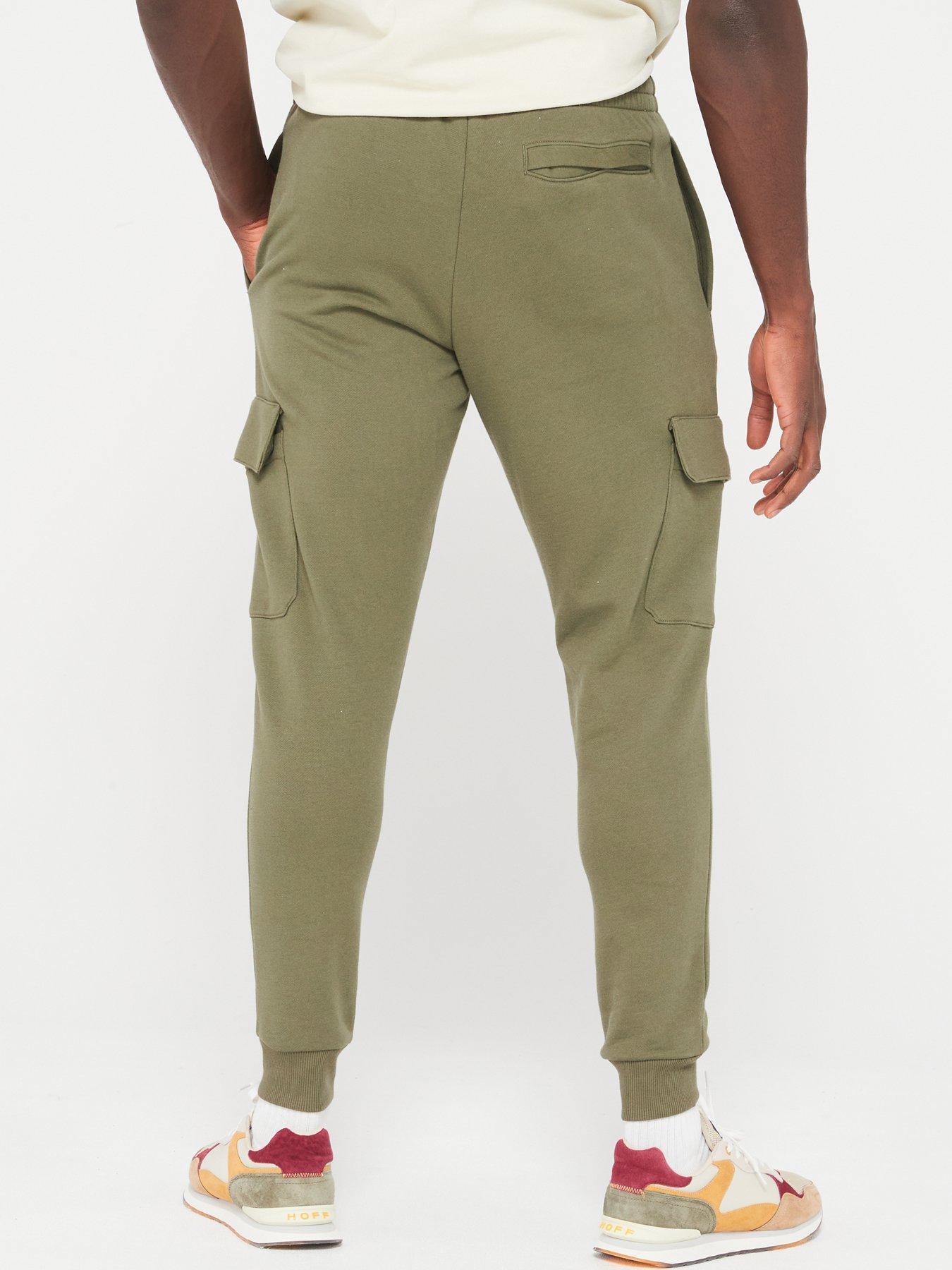 under-armour-mens-rival-fleece-cargo-jogger-greenwhitestillFront