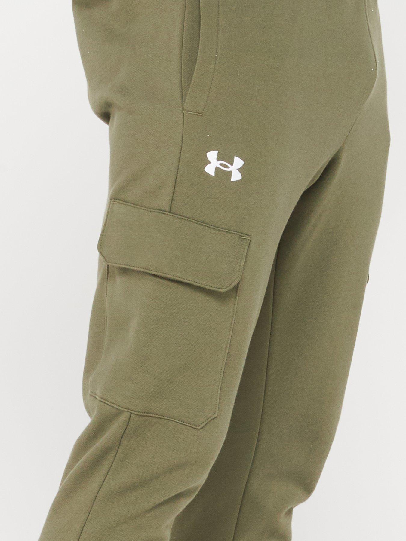 under-armour-mens-rival-fleece-cargo-jogger-greenwhitedetail