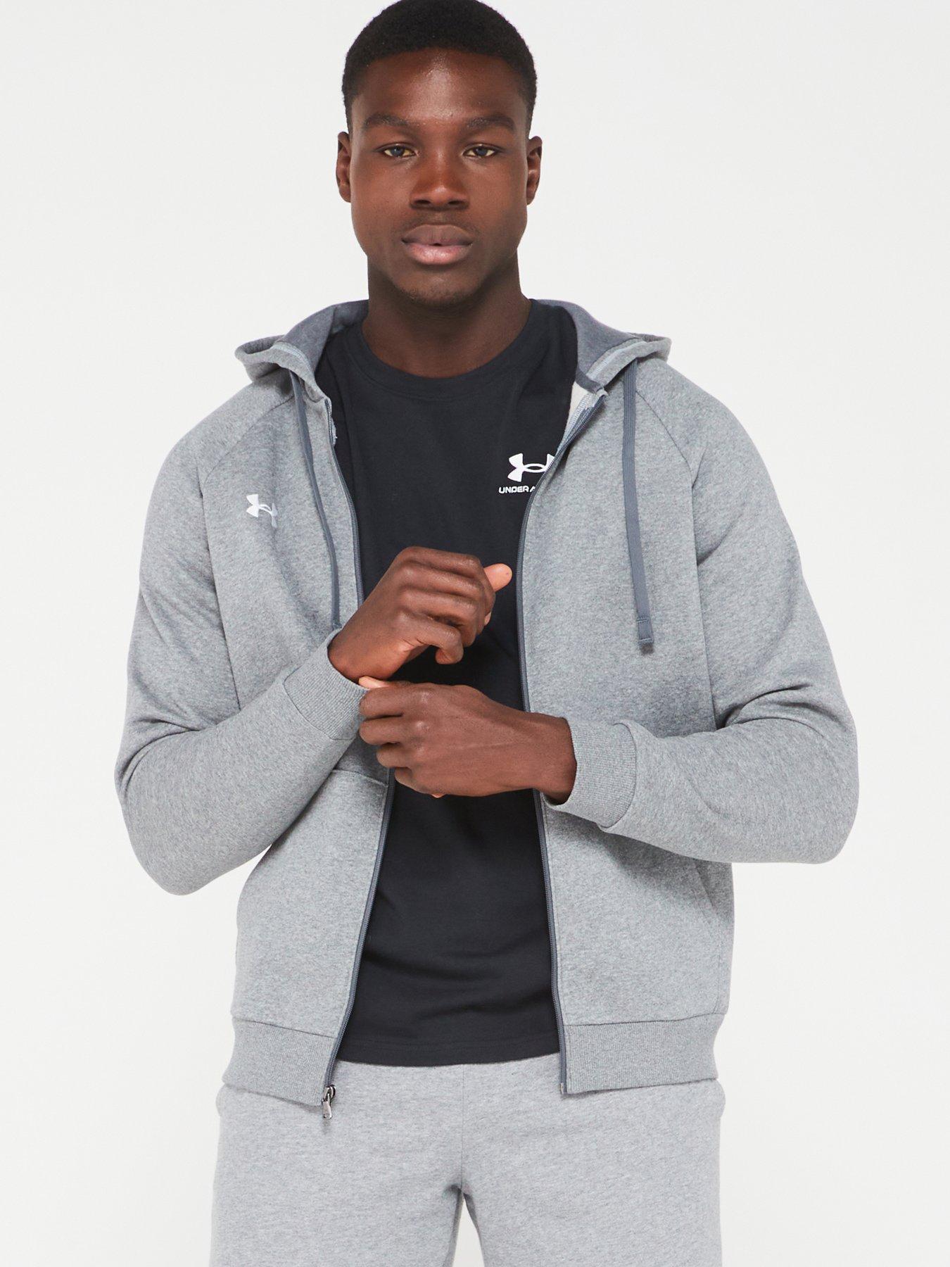 Mens white 2024 full zip hoodie