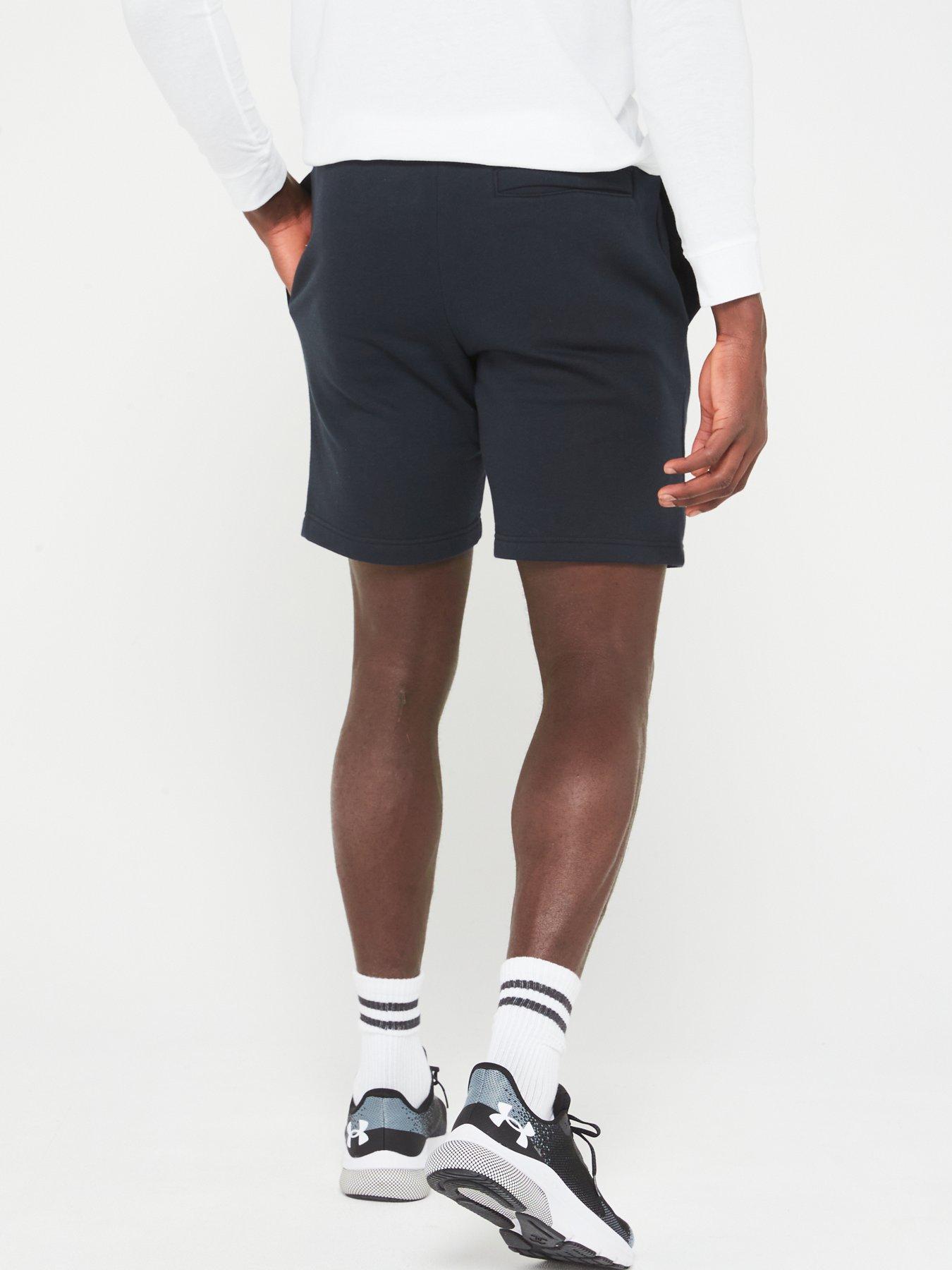 under-armour-mens-rival-fleece-shorts-blackwhitestillFront