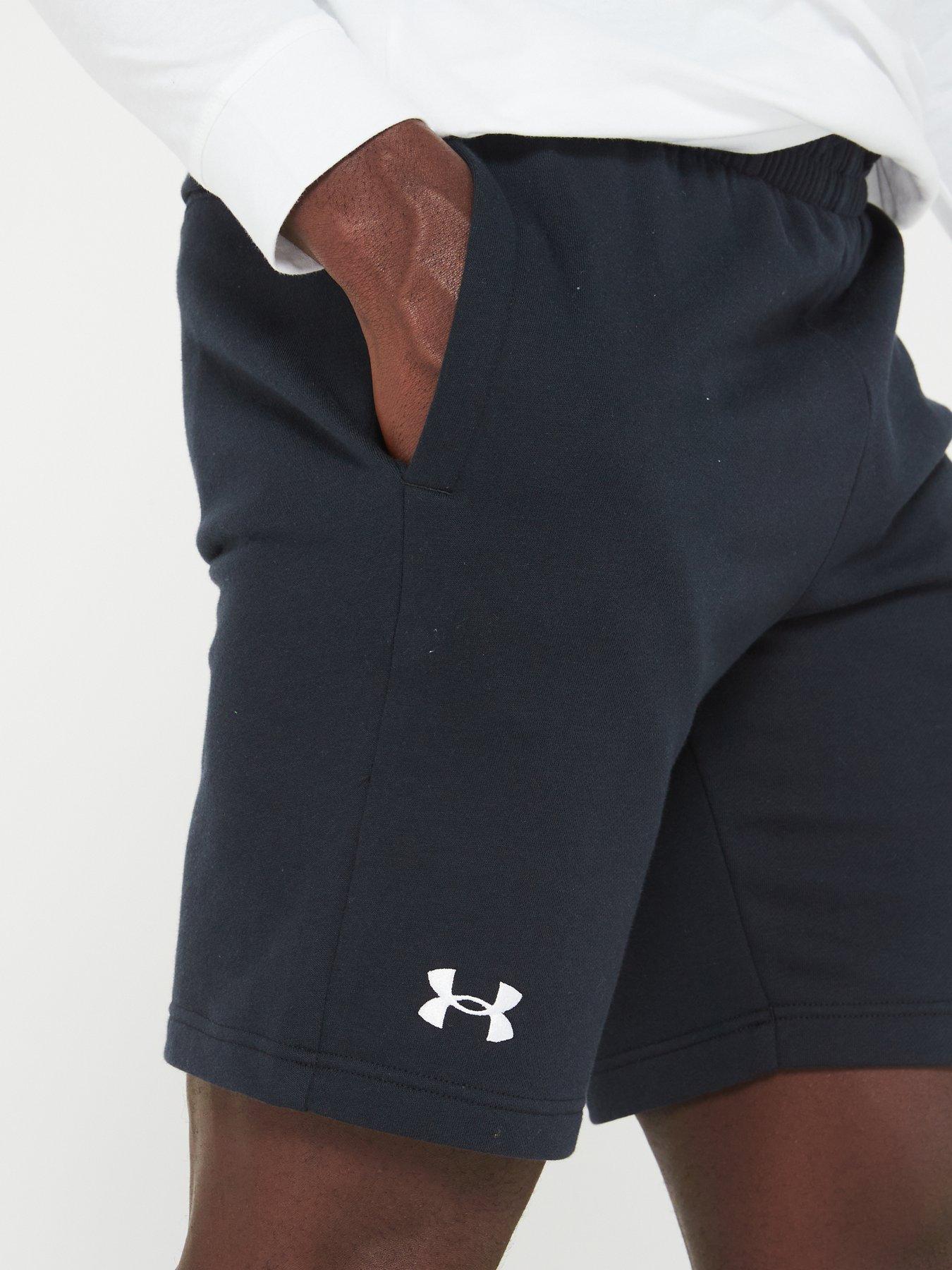 under-armour-mens-rival-fleece-shorts-blackwhiteoutfit