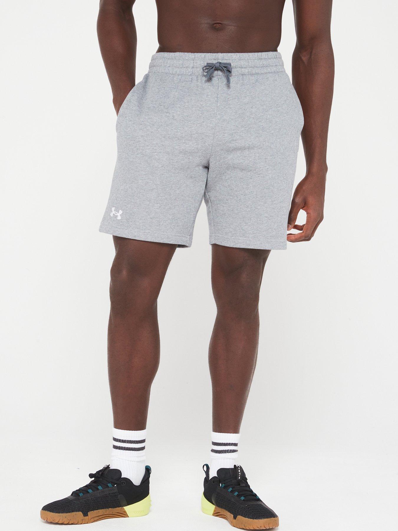 under-armour-mens-rival-fleece-shorts-greywhitefront