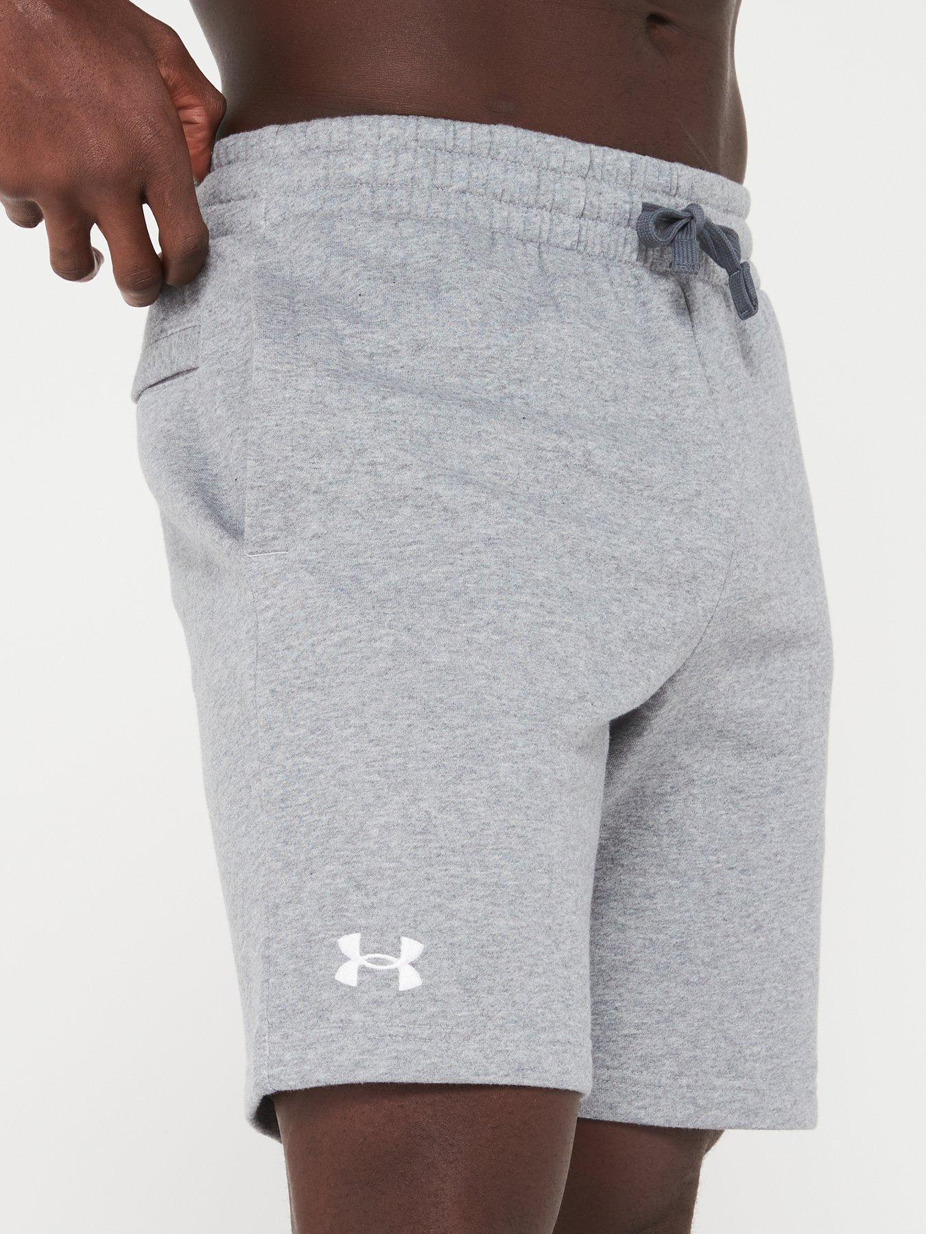 under-armour-mens-rival-fleece-shorts-greywhiteoutfit