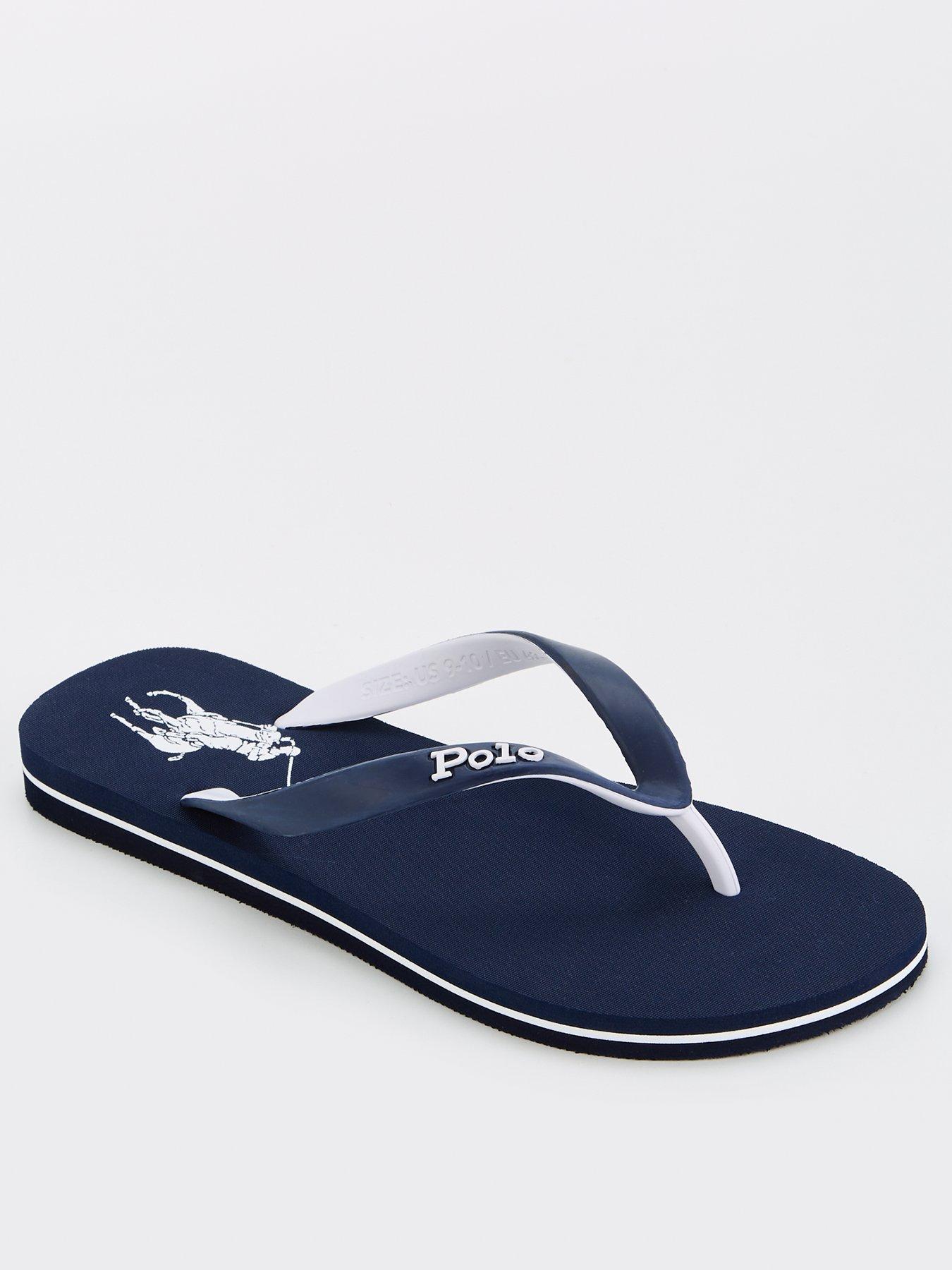 Image of Polo Ralph Lauren Bolt Flip Flops - Navy/White