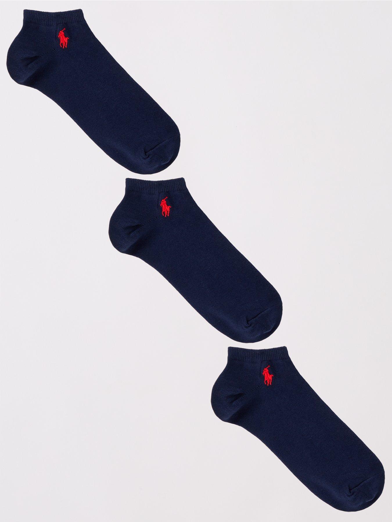 Polo Ralph Lauren 3 Pack Small Logo Trainer Socks - Navy