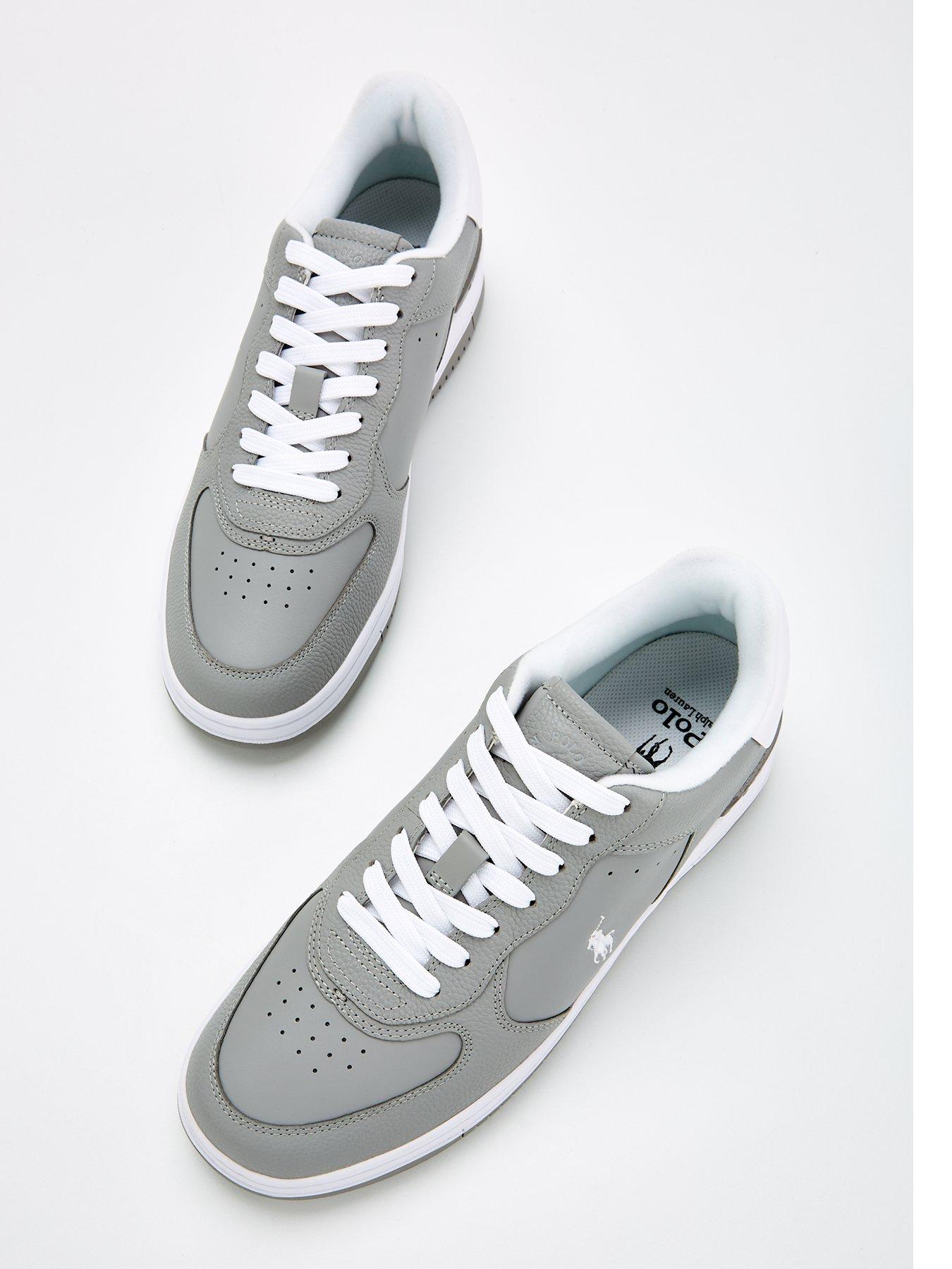 Grey ralph lauren trainers store
