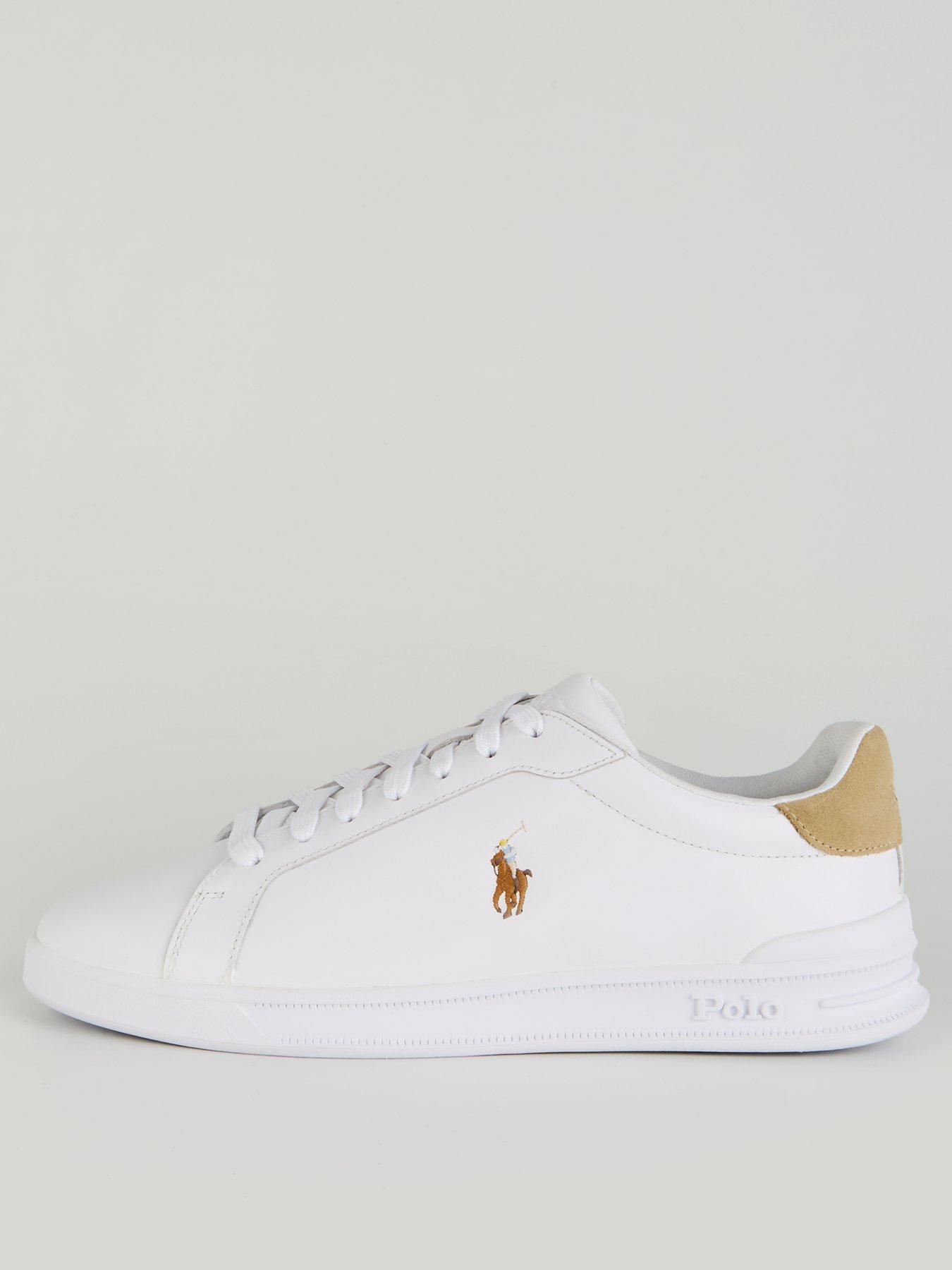 Mens ralph lauren white trainers clearance