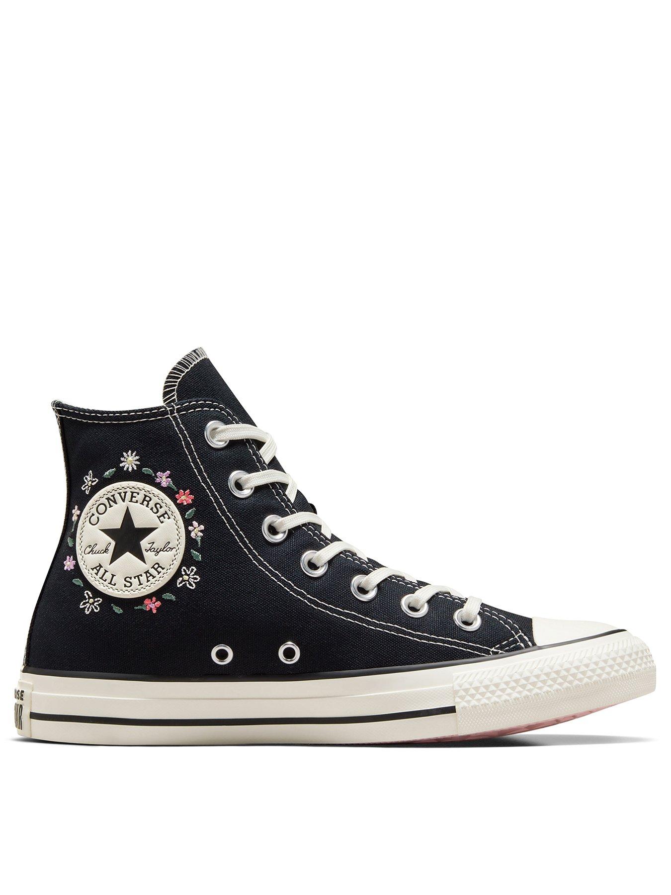 Black converse trainers womens online