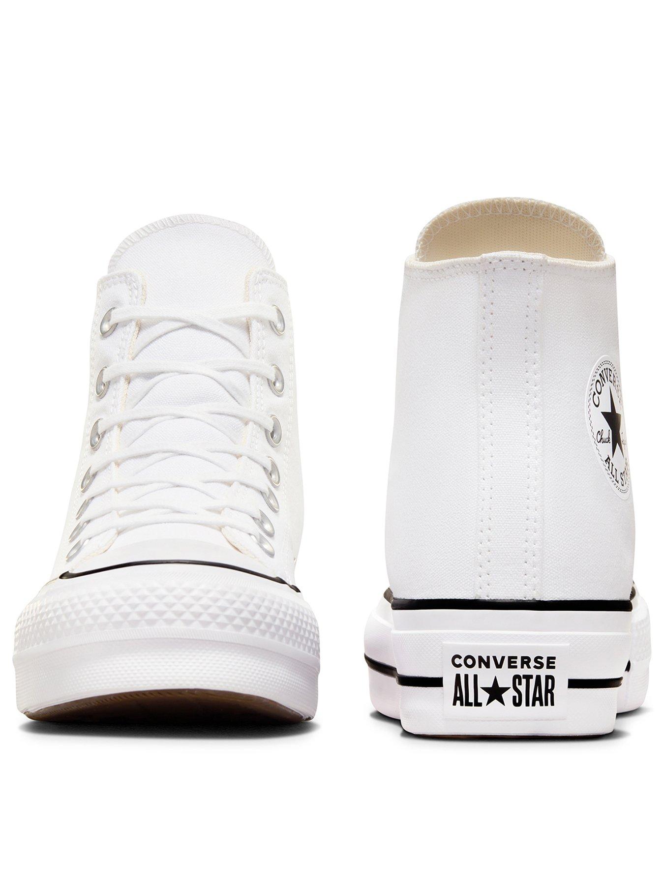 Image 3 of 7 of Converse Womens Lift Wide Foundation High Tops Trainers - White/Black
