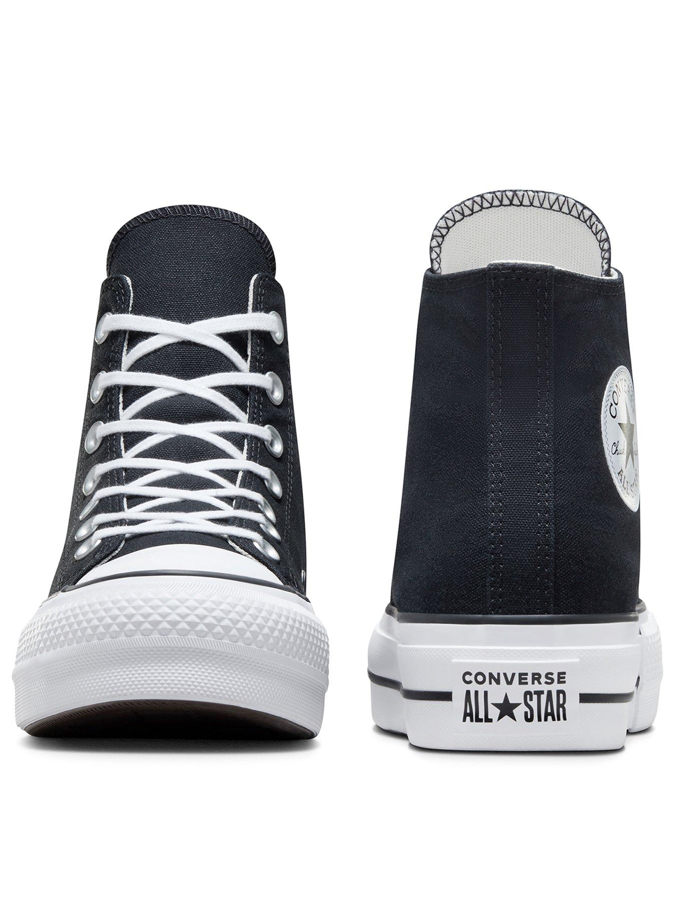 Image 3 of 8 of Converse Womens Lift Wide Foundation High Tops Trainers - Black/White