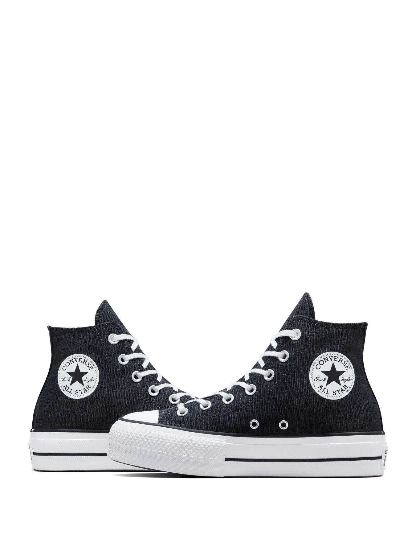 Image 6 of 8 of Converse Womens Lift Wide Foundation High Tops Trainers - Black/White