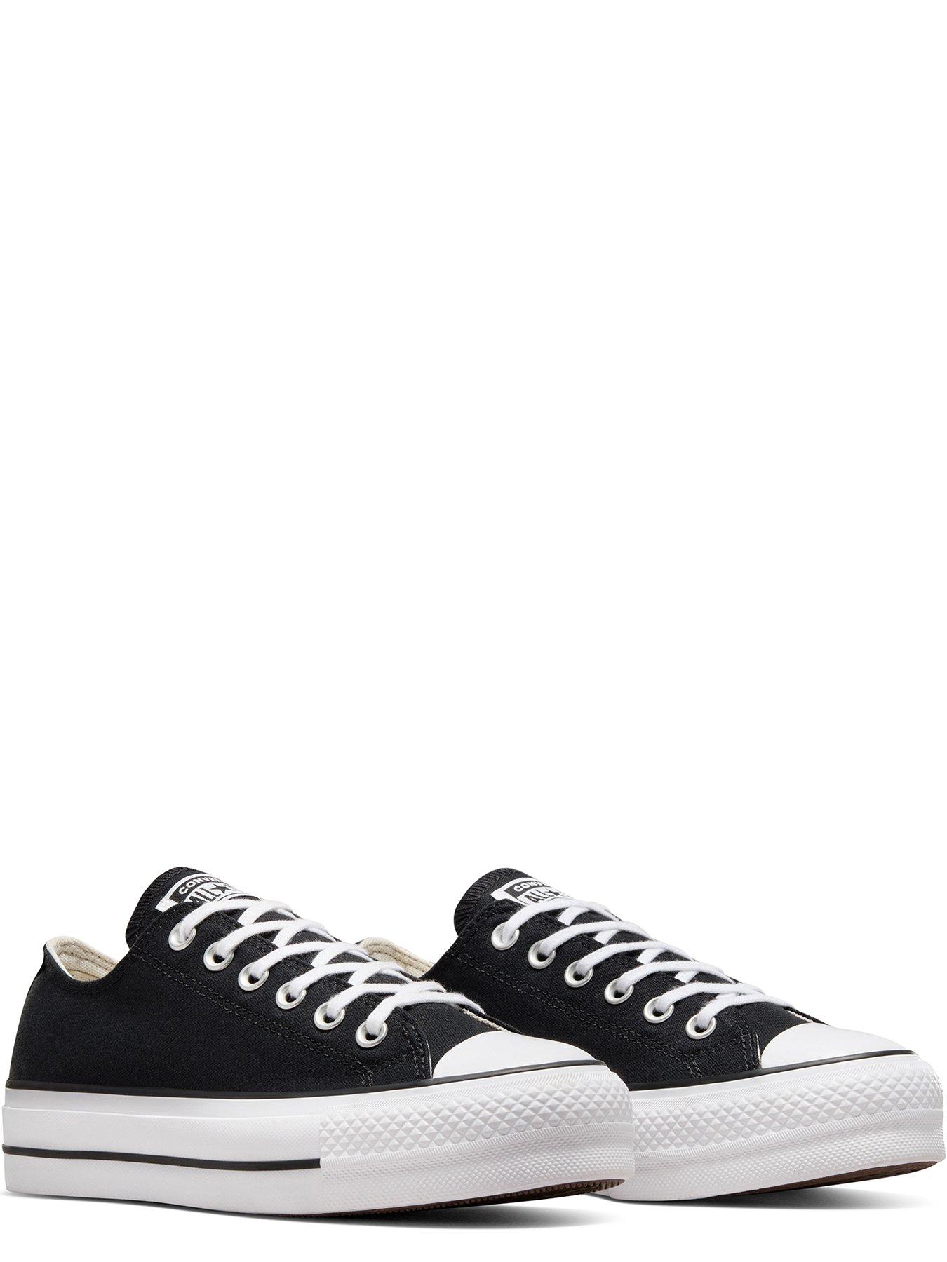 Image 2 of 8 of Converse Womens Lift Wide Foundation Ox Trainers - Black/Black