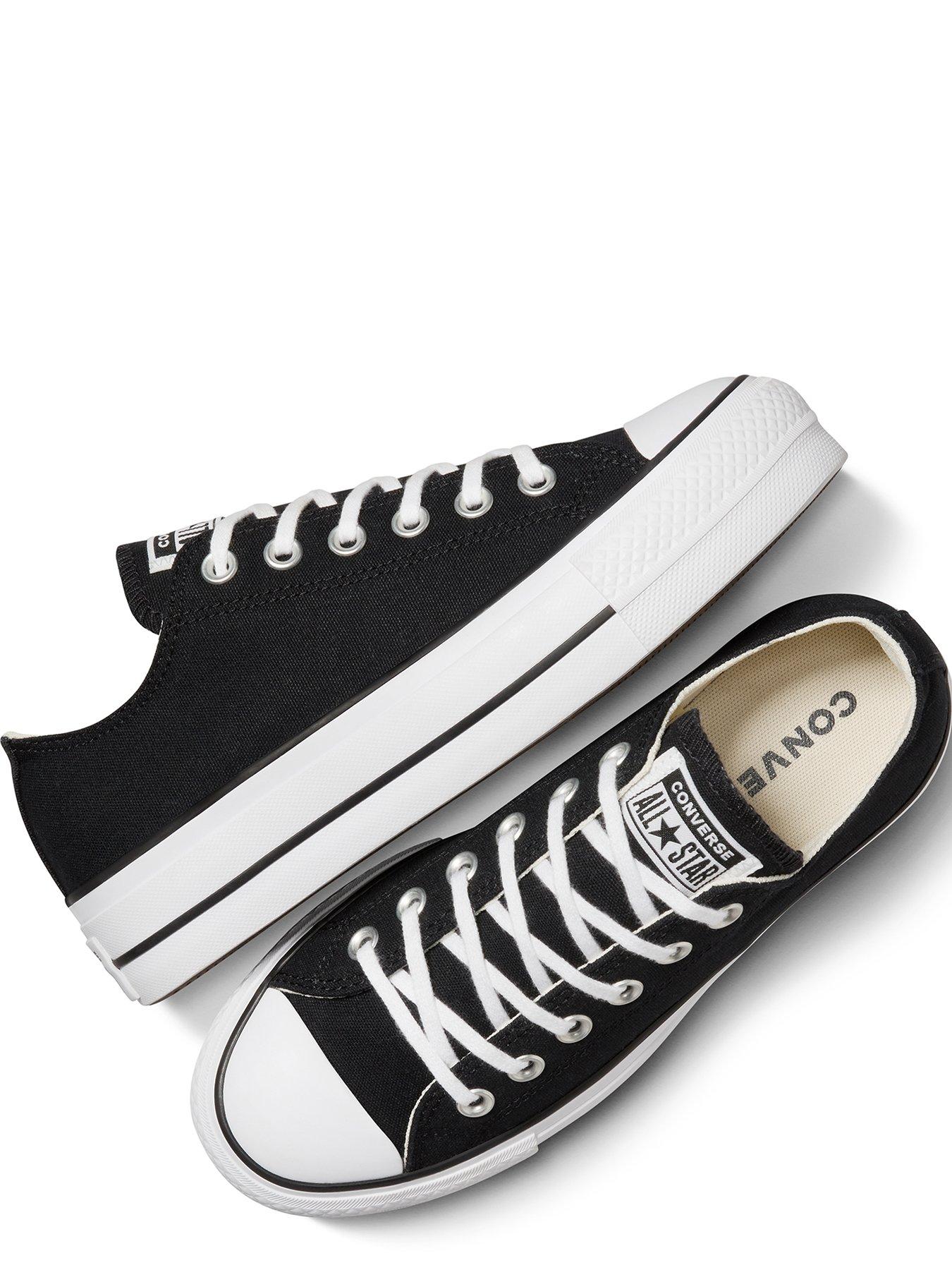 Image 4 of 8 of Converse Womens Lift Wide Foundation Ox Trainers - Black/Black