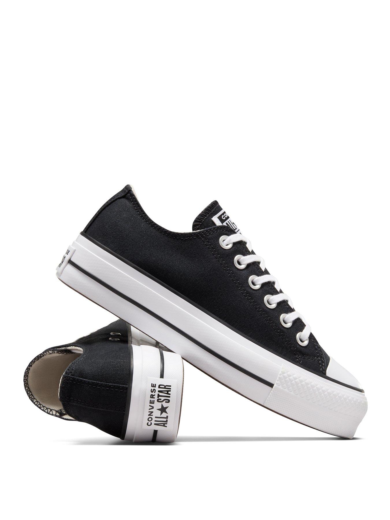 Image 6 of 8 of Converse Womens Lift Wide Foundation Ox Trainers - Black/Black