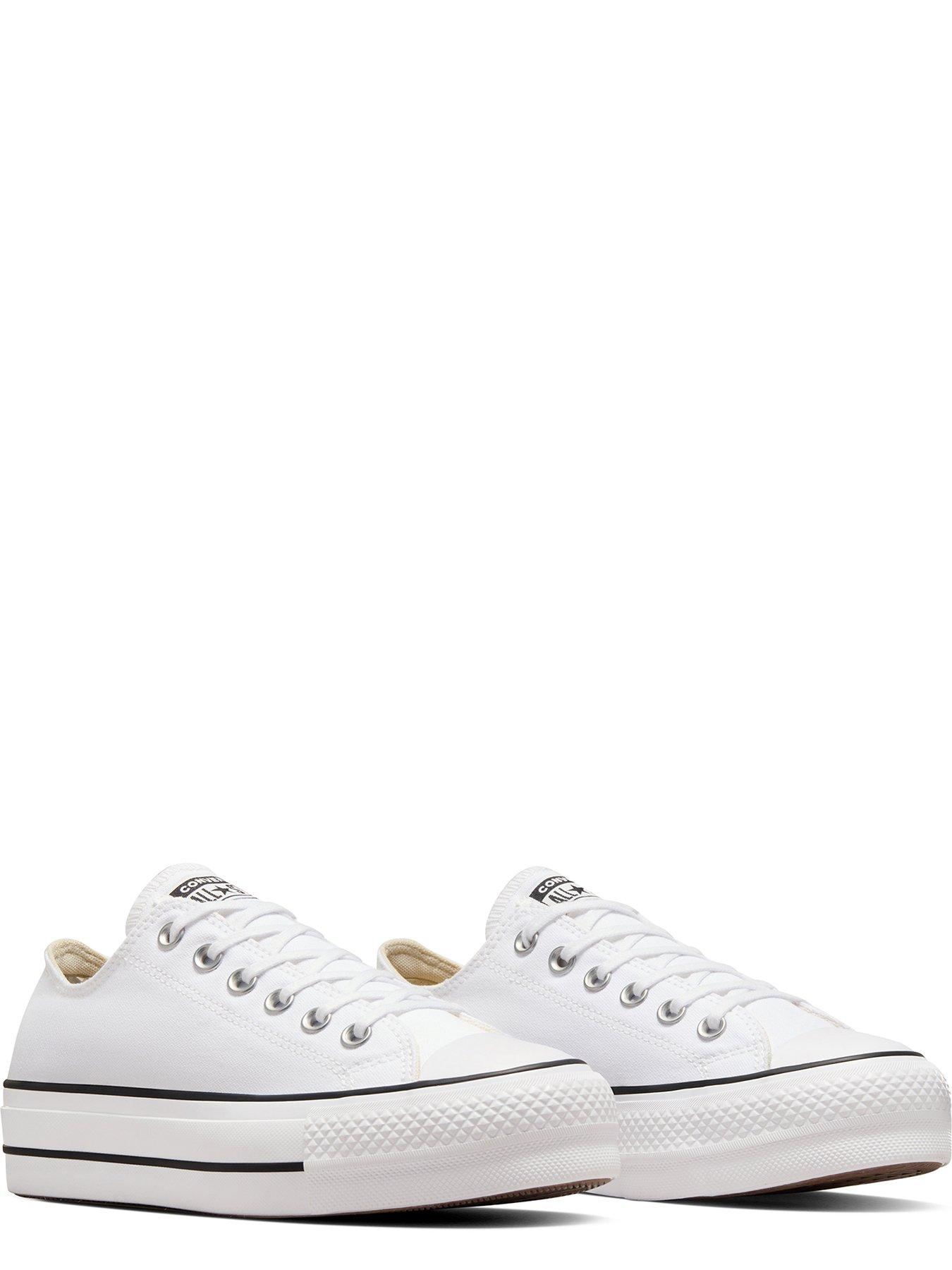 Image 2 of 8 of Converse Womens Lift Wide Foundation Ox Trainers - White/Black