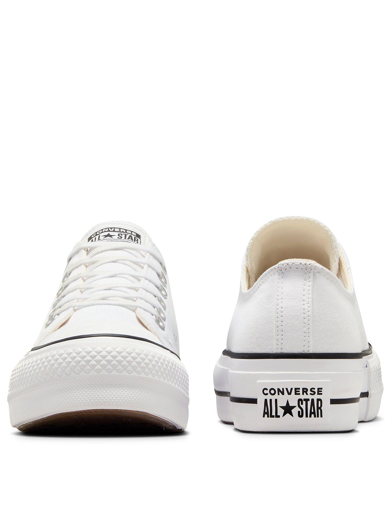 Image 3 of 8 of Converse Womens Lift Wide Foundation Ox Trainers - White/Black